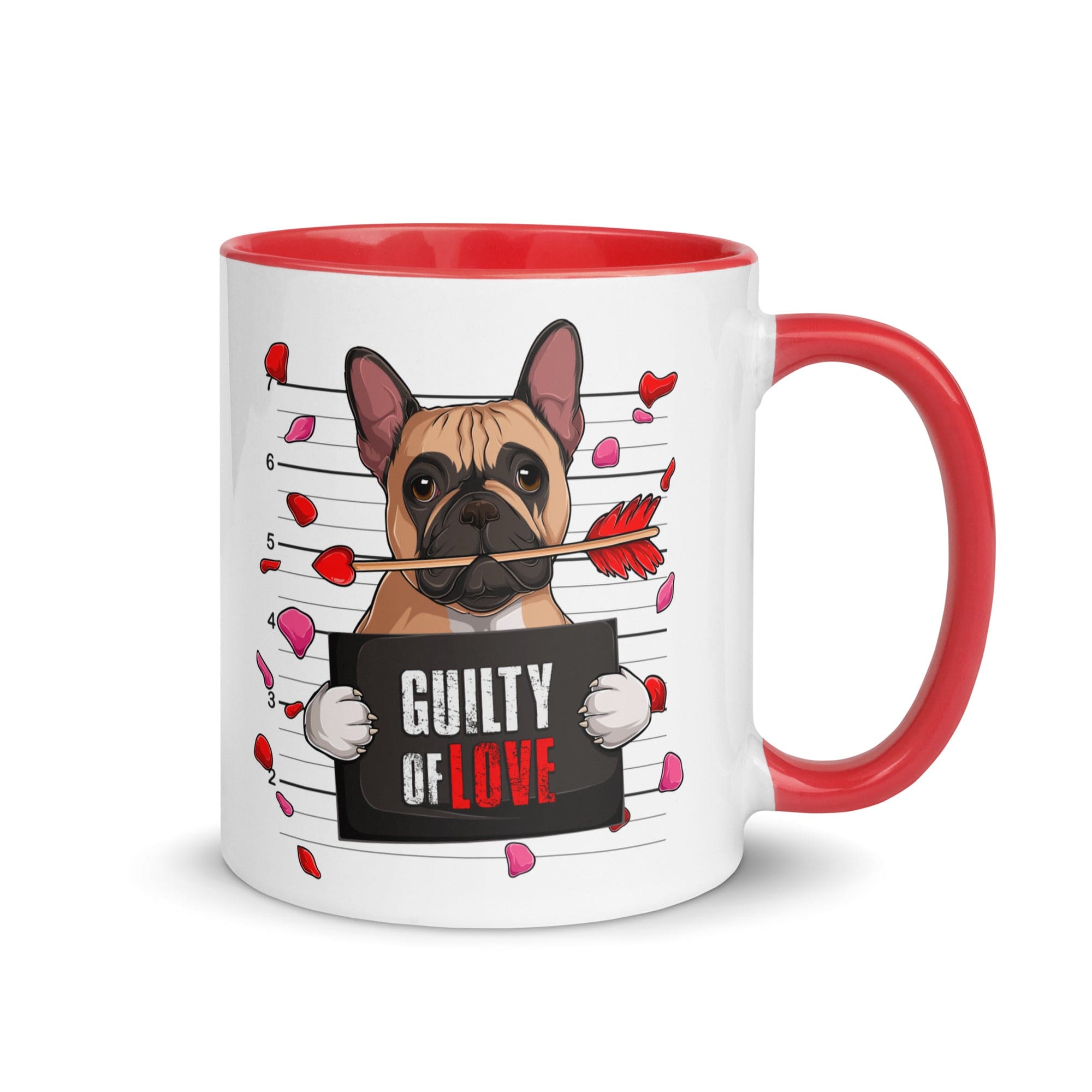 "Guilty of Love" French Bulldog Mug | Fawn & White Colored Male