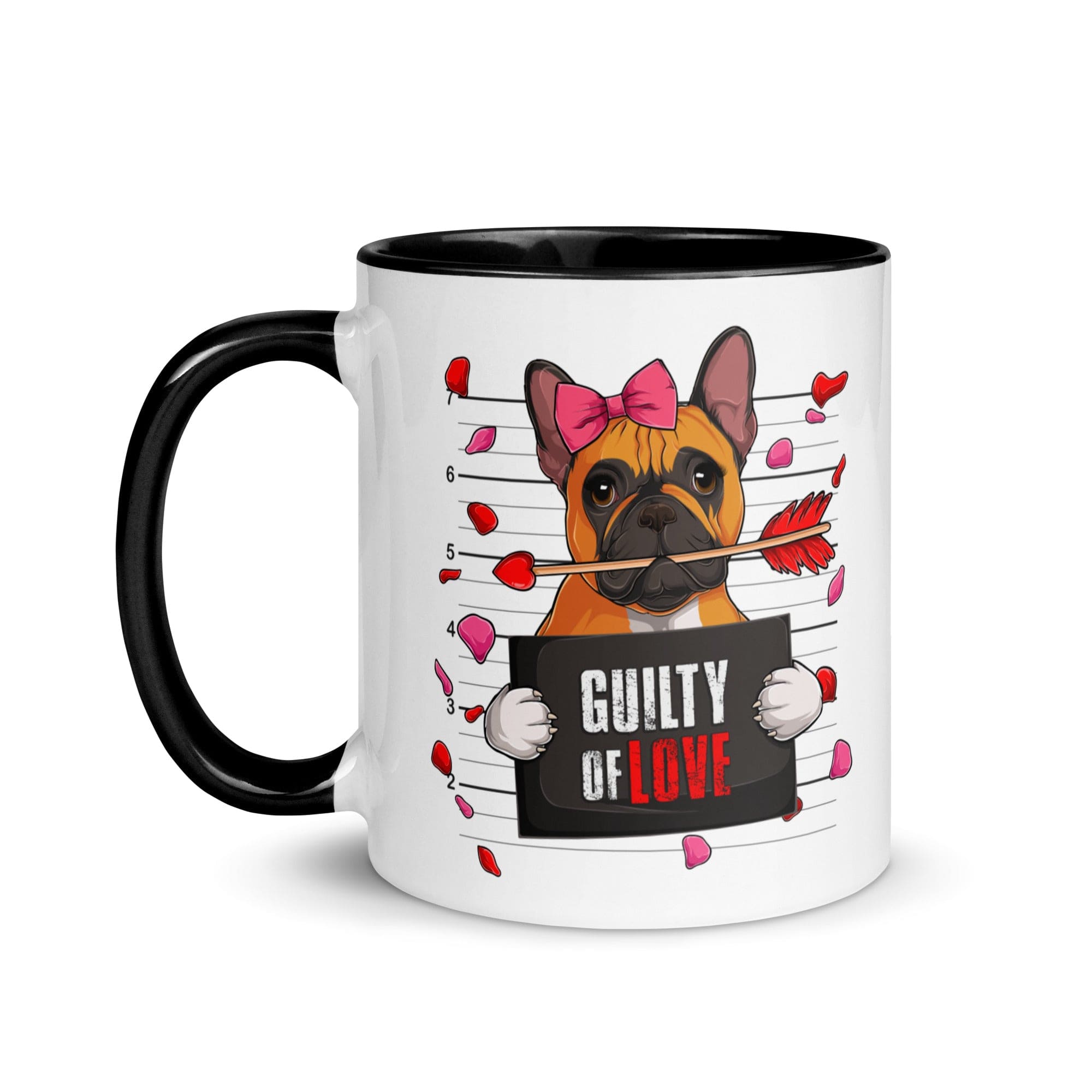 "Guilty of Love" French Bulldog Mug | Red & White Colored Female