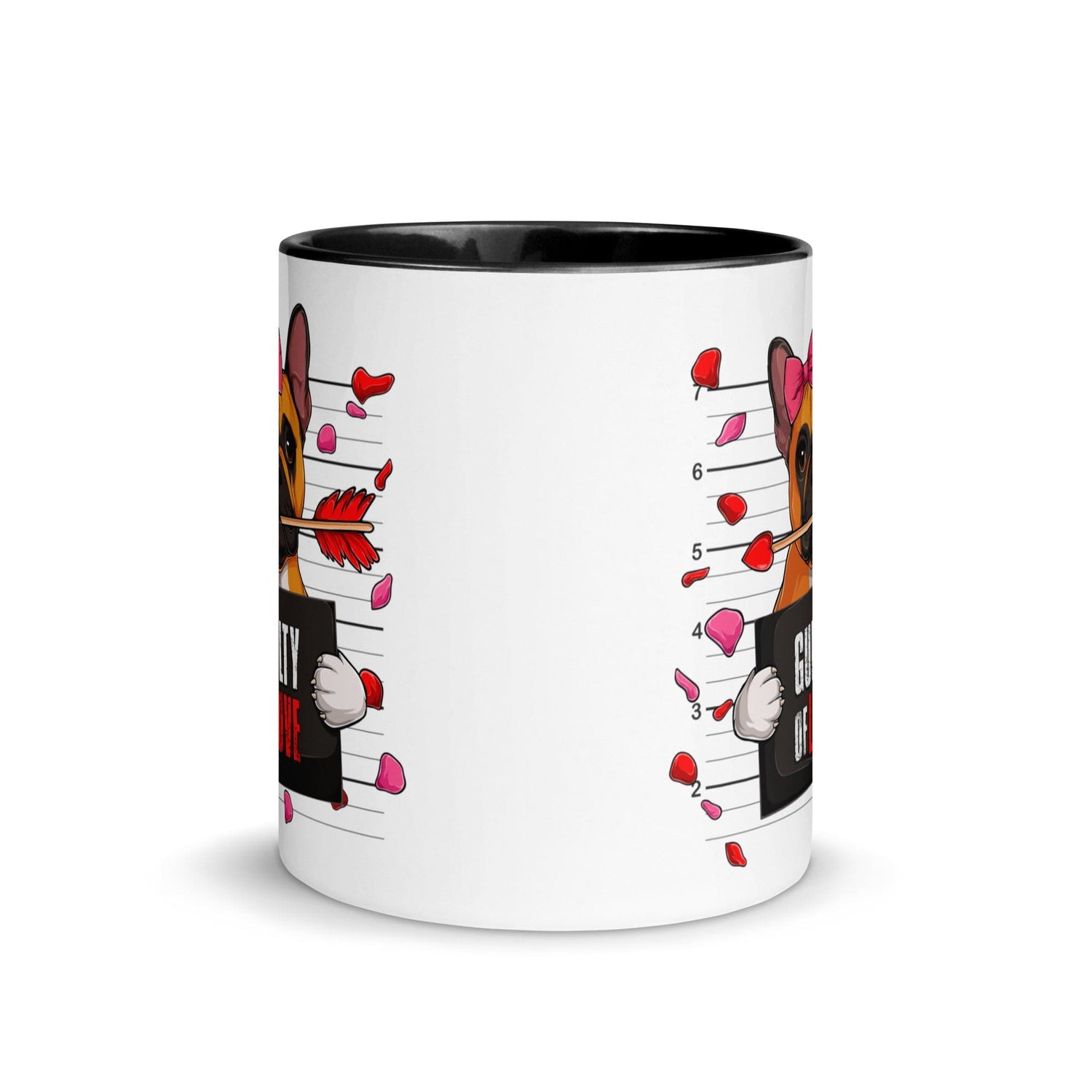 "Guilty of Love" French Bulldog Mug | Red & White Colored Female