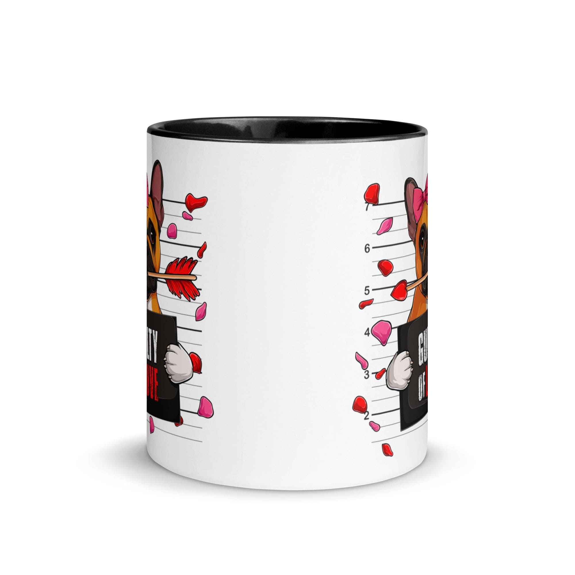 "Guilty of Love" French Bulldog Mug | Red & White Colored Female