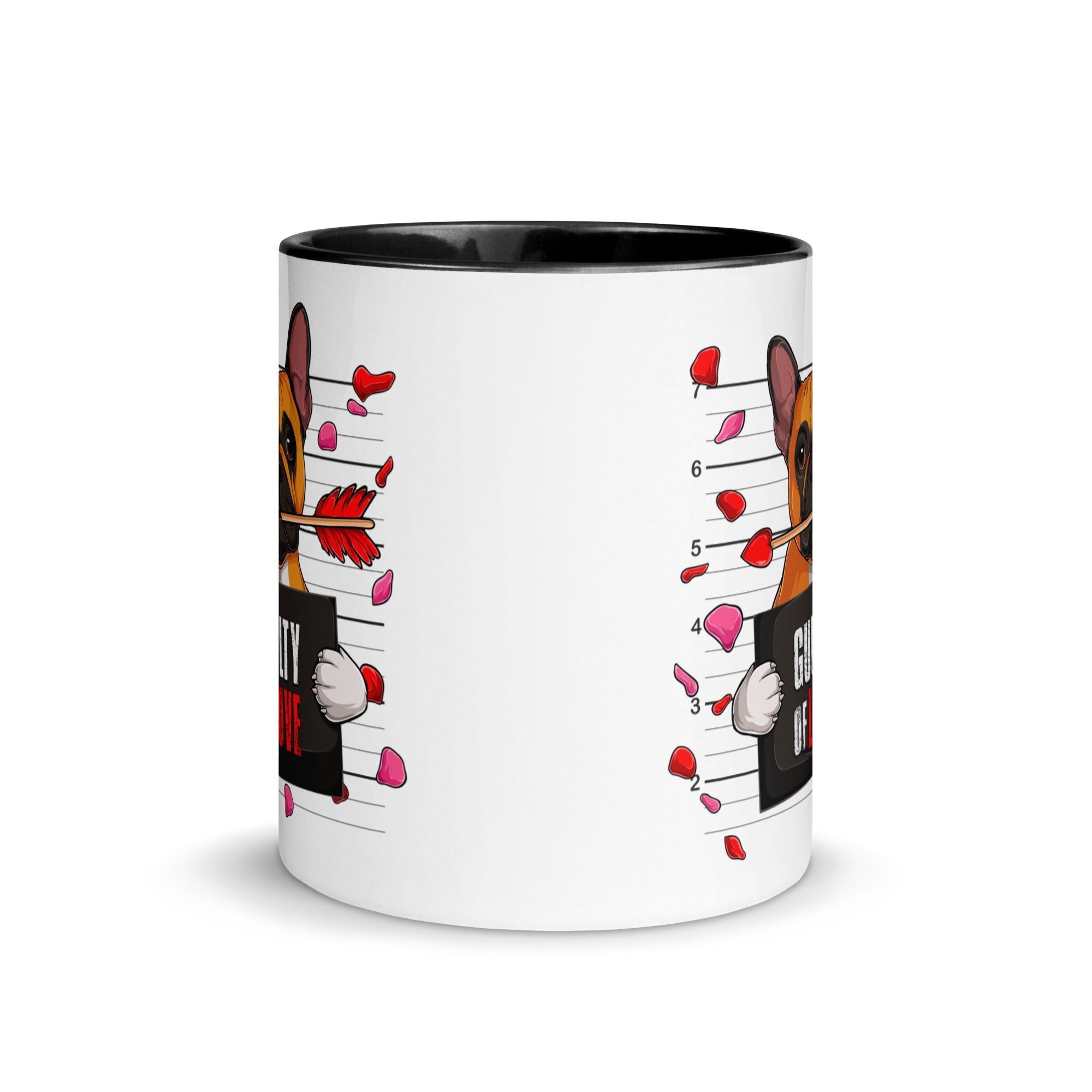 "Guilty of Love" French Bulldog Mug | Red & White Colored Male