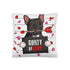 "Guilty of Love" French Bulldog Throw Pillow | B&W Colored Male
