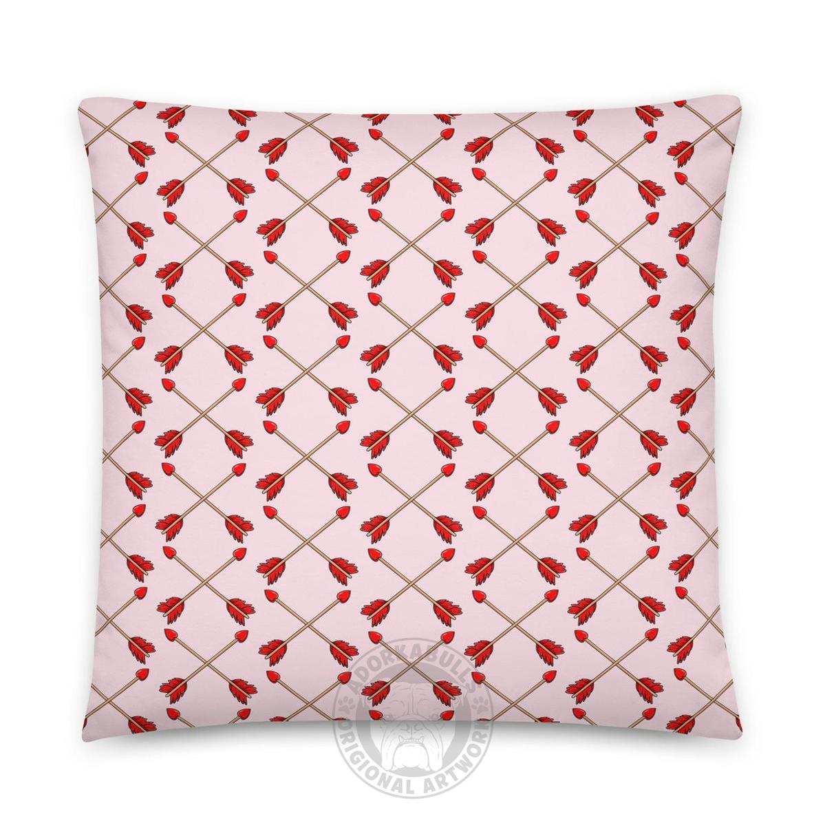 "Guilty of Love" French Bulldog Throw Pillow | Red & White Colored Male