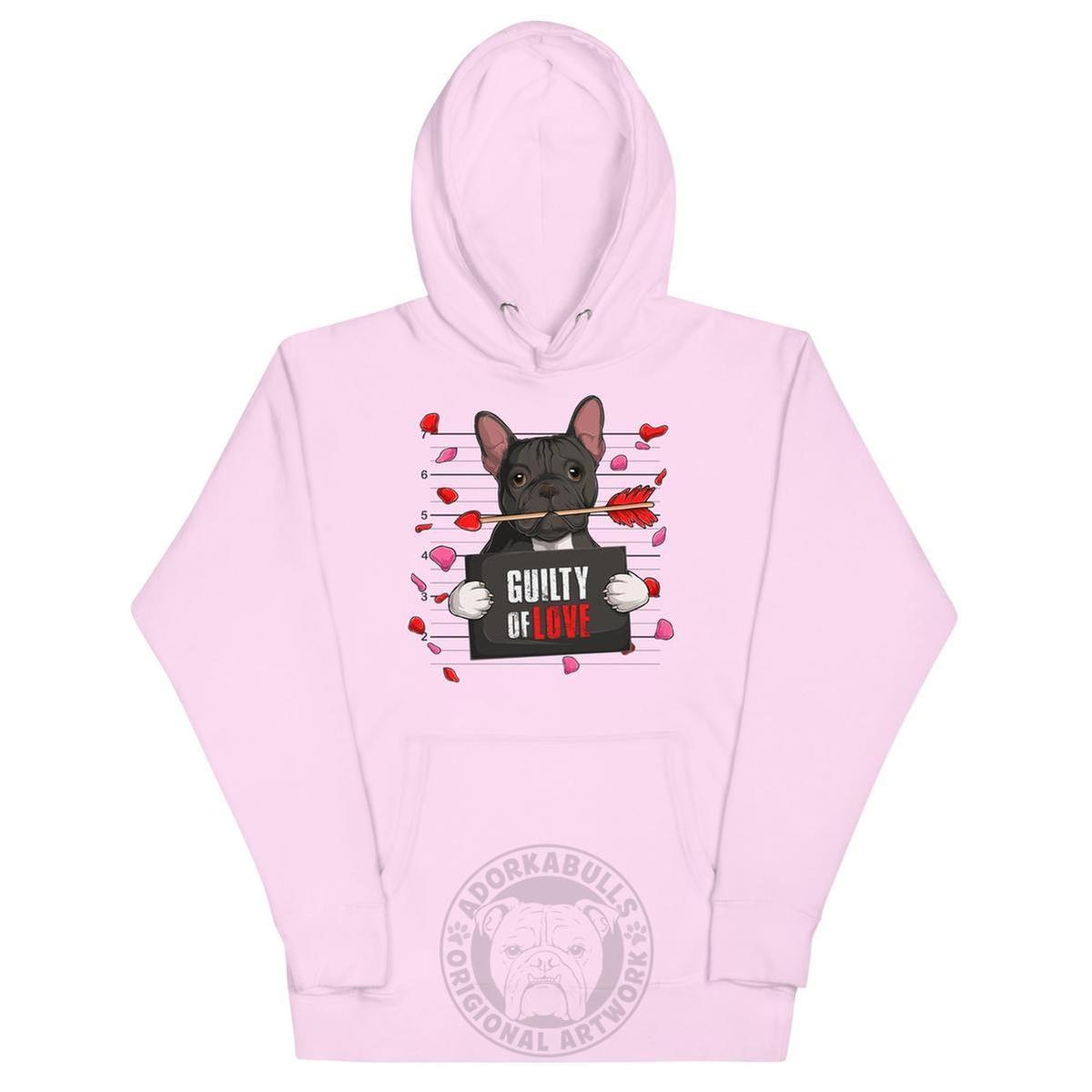 "Guilty of Love" French Bulldog Unisex Hoodie | B&W Colored Male
