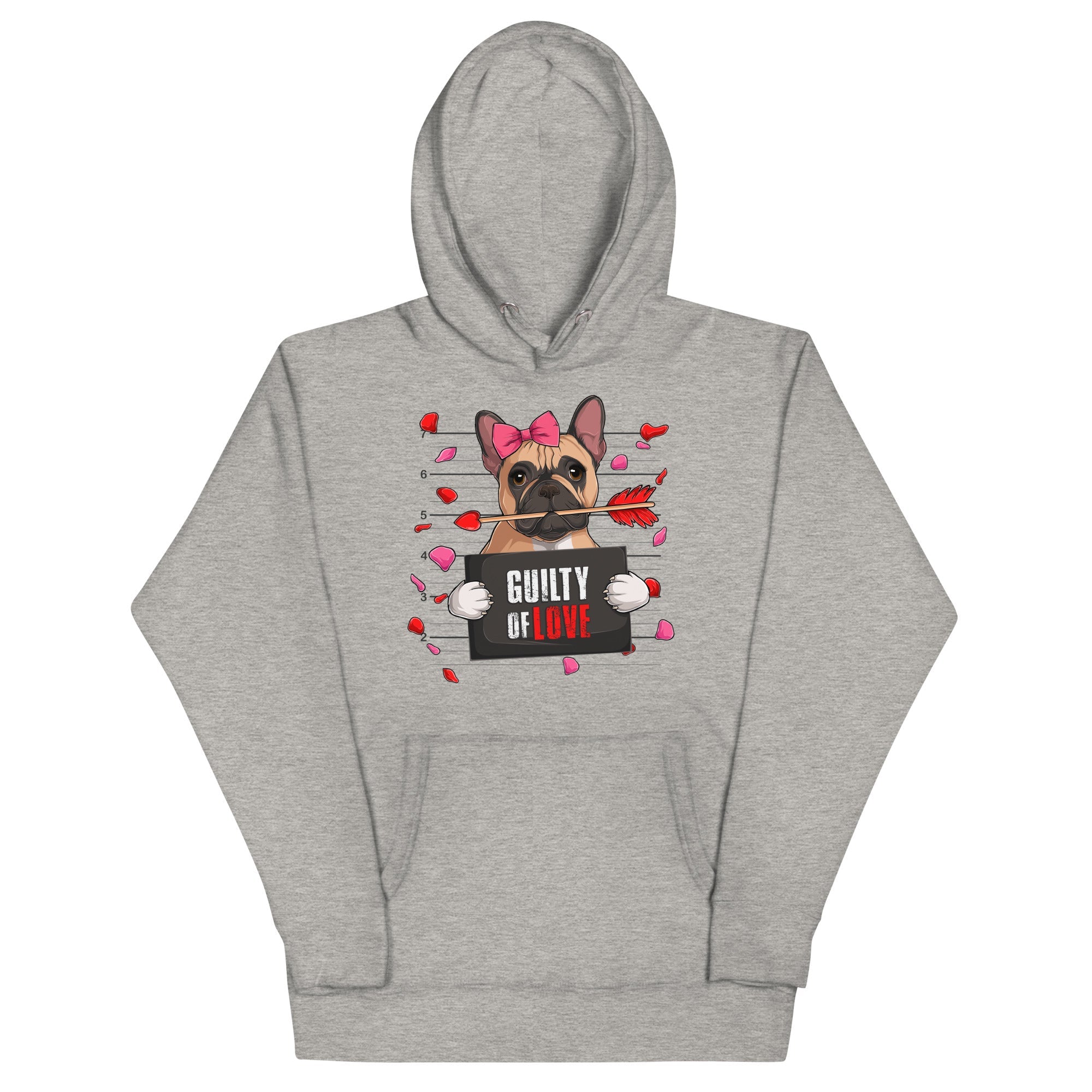 "Guilty of Love" French Bulldog Unisex Hoodie | Fawn & White Colored Female
