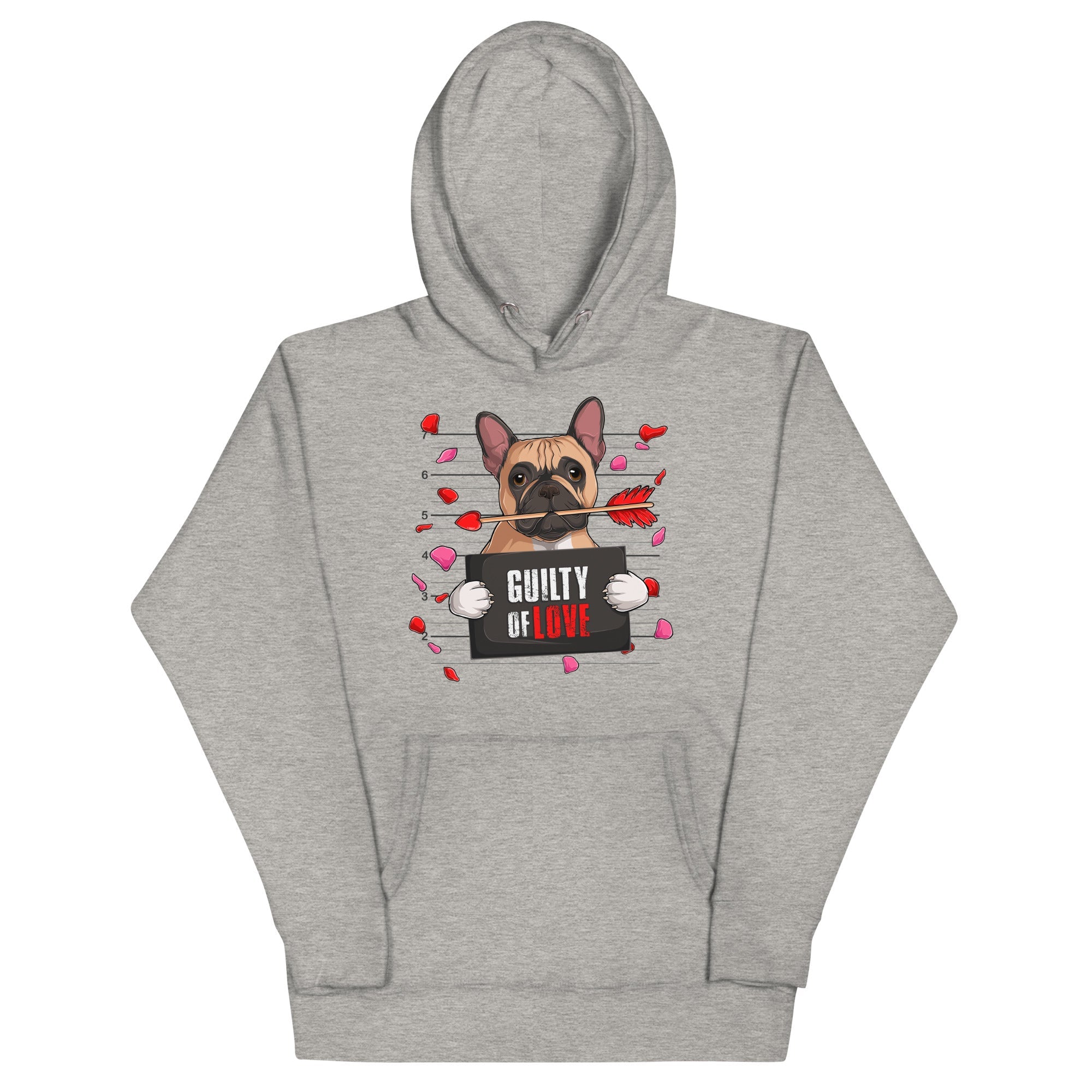 "Guilty of Love" French Bulldog Unisex Hoodie | Fawn & White Colored Male
