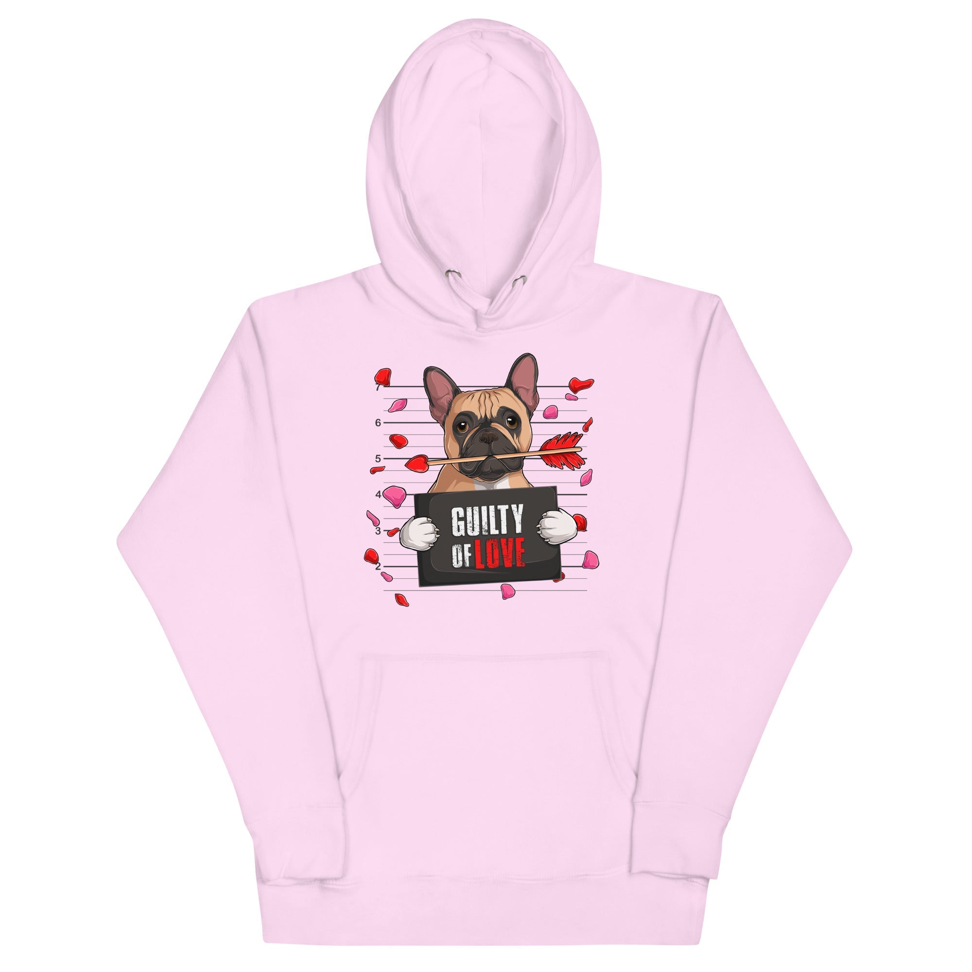 "Guilty of Love" French Bulldog Unisex Hoodie | Fawn & White Colored Male