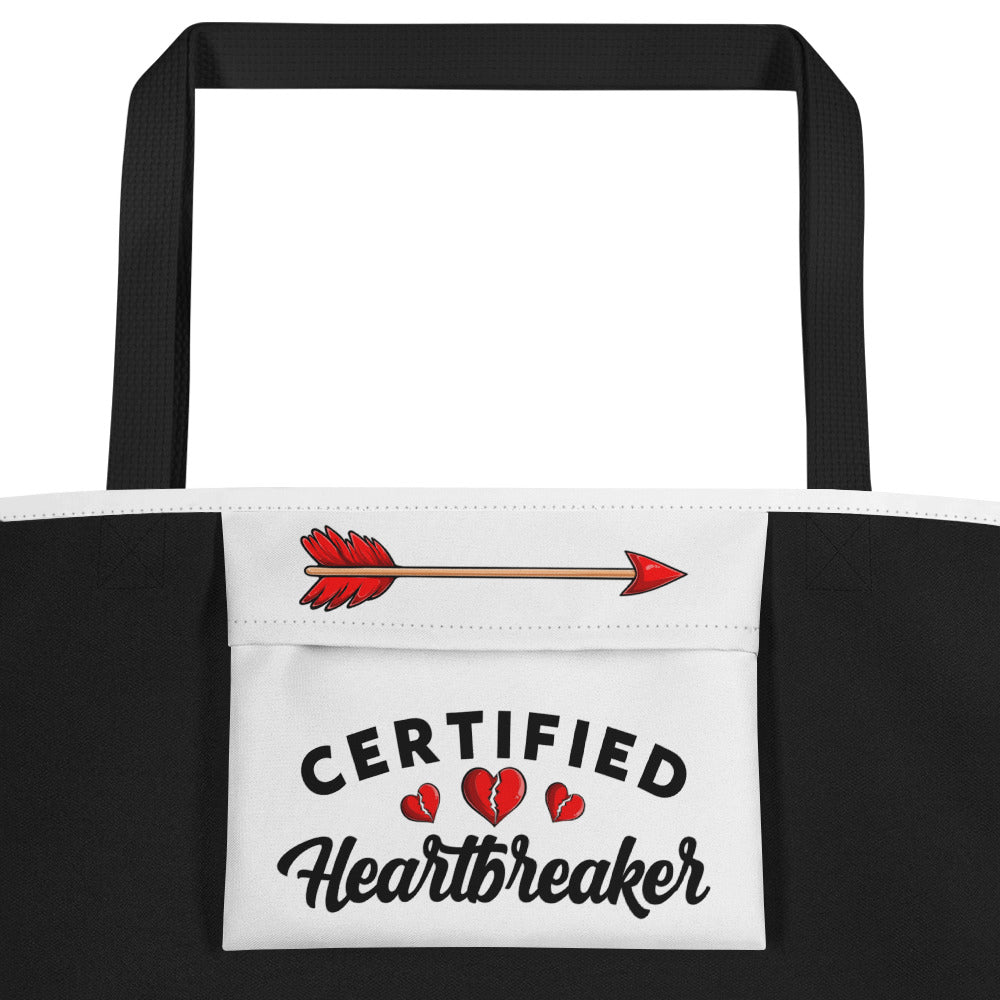 "Guilty of Love" Large Female French Bulldog Tote Bag | B&W Colored