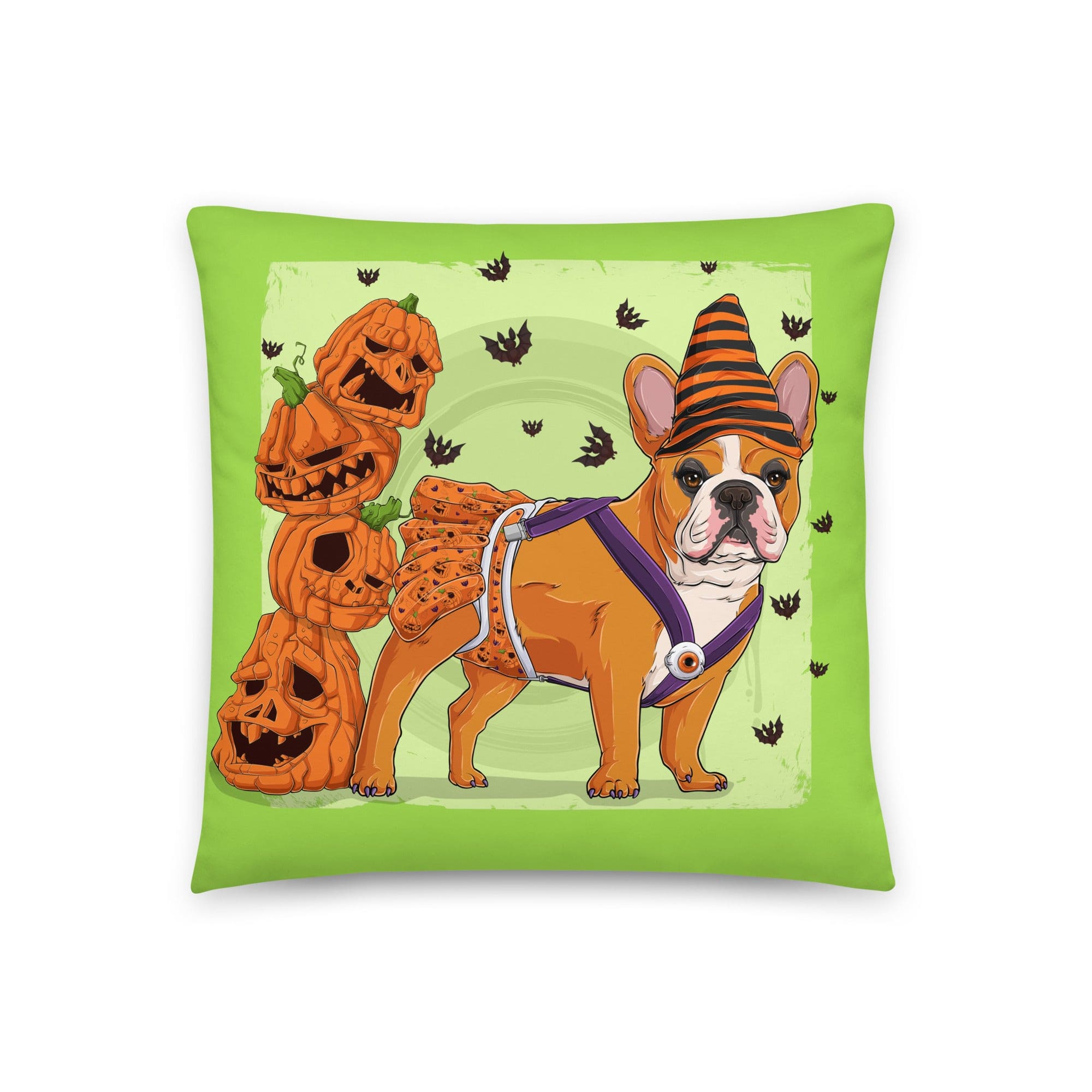 Halloween Pumpkin & Bats Pillow