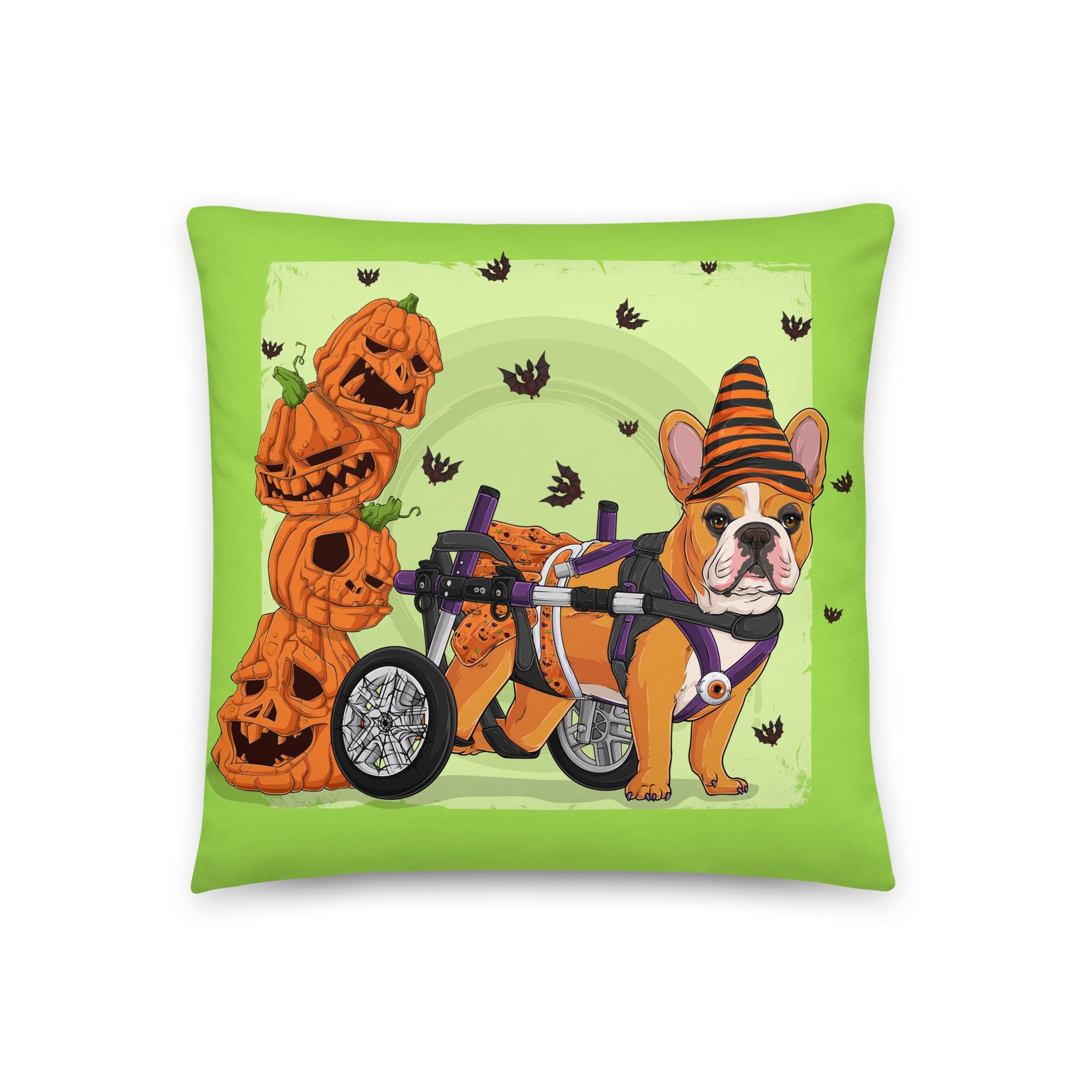 Halloween Pumpkin & Bats Pillow