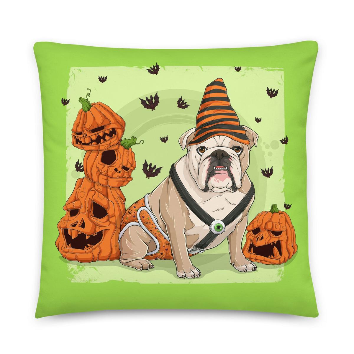 Halloween Pumpkins & Bats Pillow
