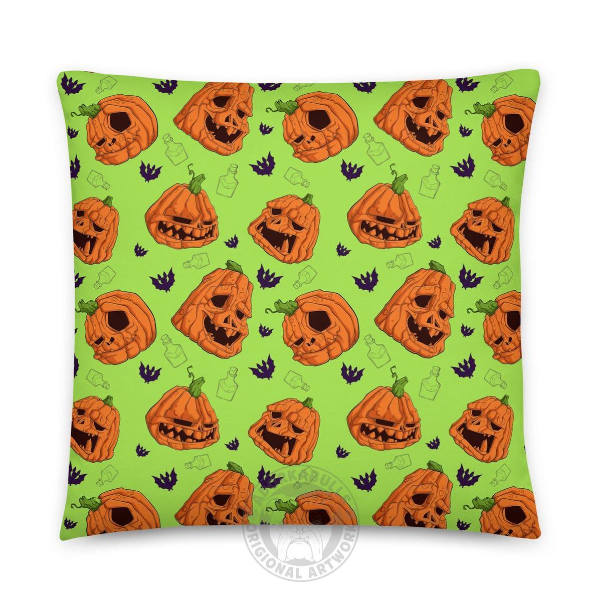Halloween Pumpkins & Bats Pillow