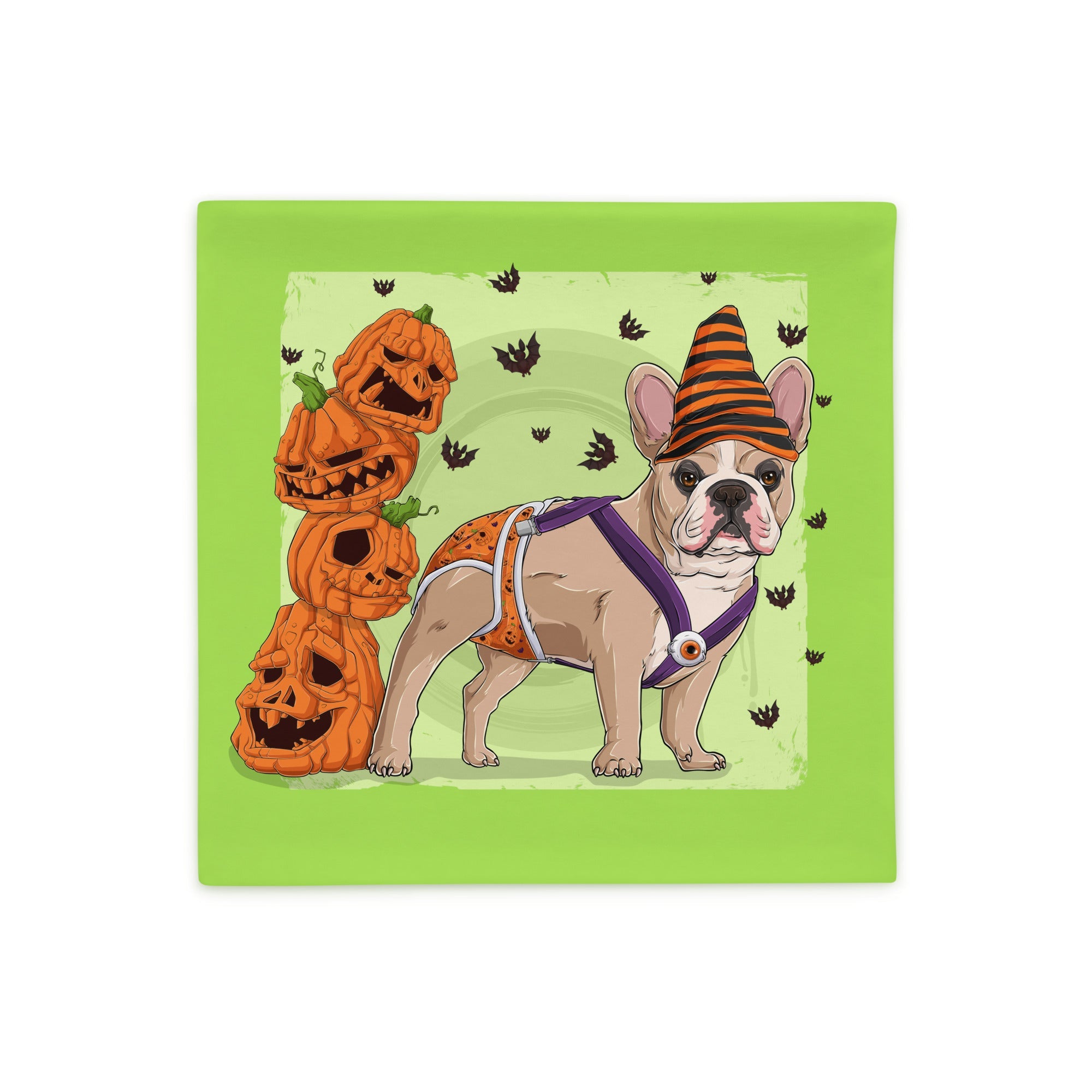 Halloween Pumpkins & Bats Pillow Case