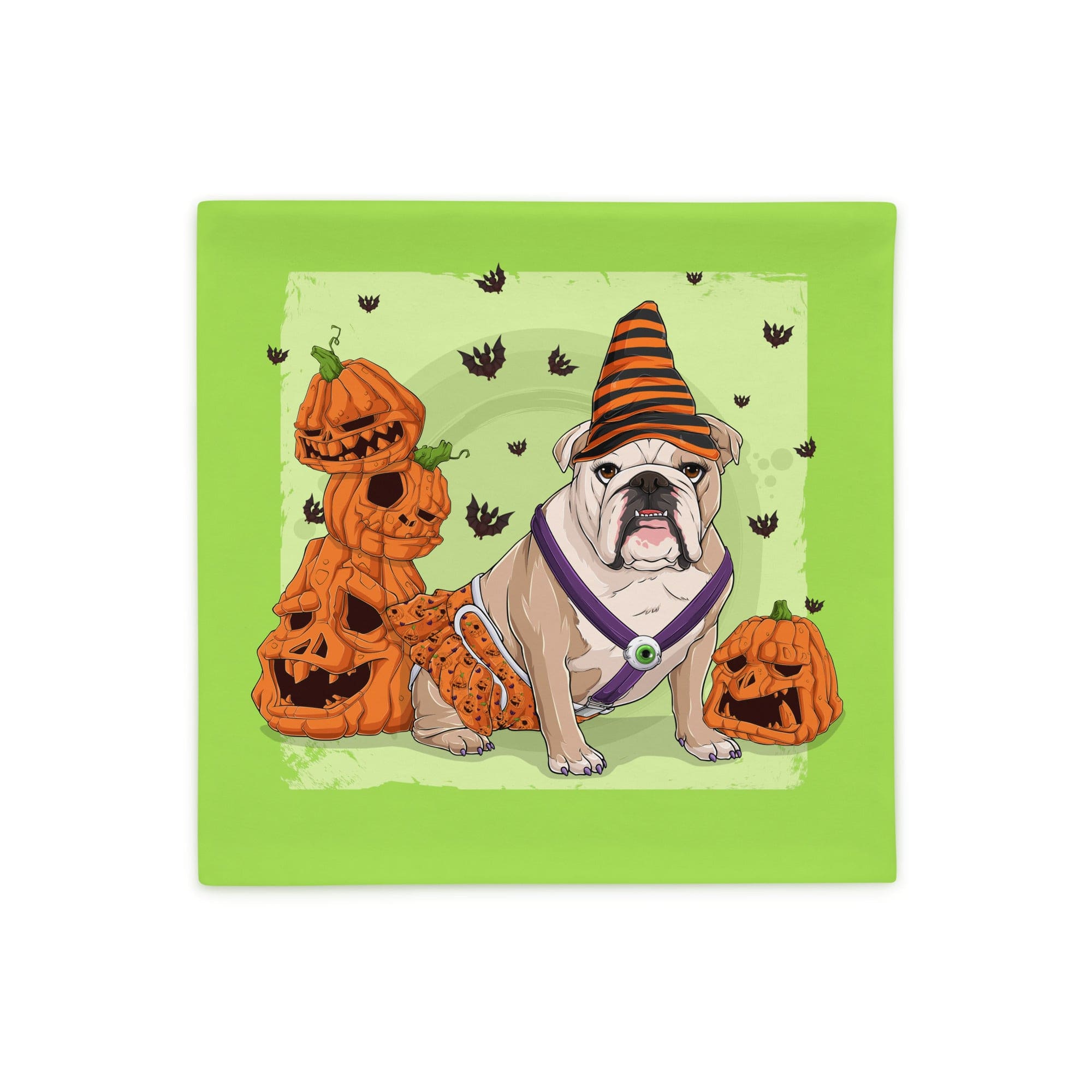 Halloween Pumpkins & Bats Pillow Case