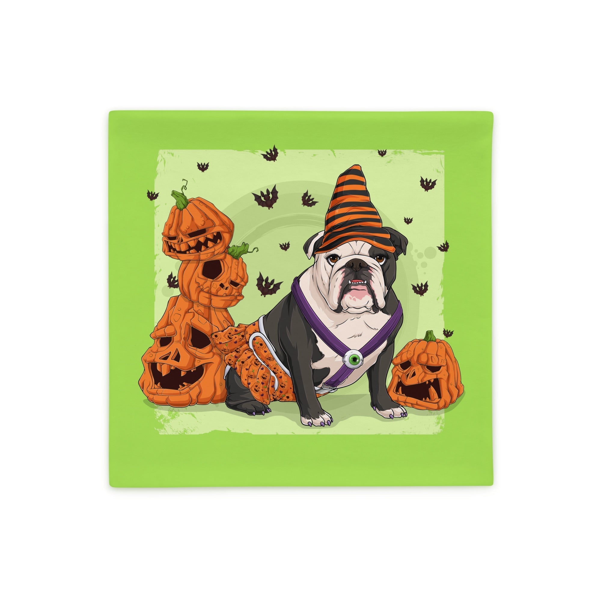 Halloween Pumpkins & Bats Pillow Case