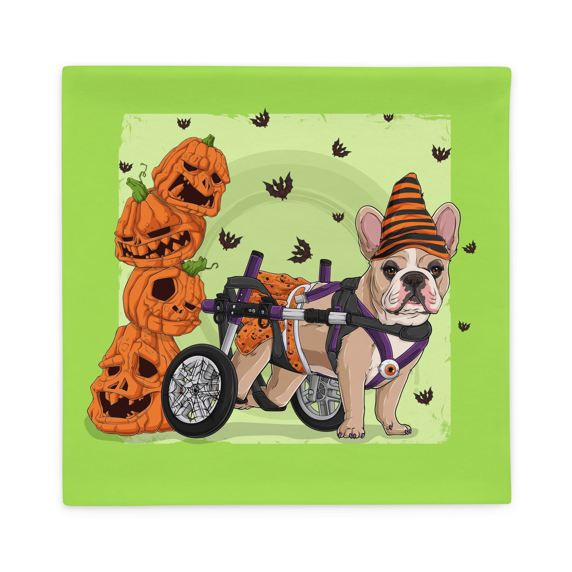 Halloween Pumpkins & Bats Pillow Case