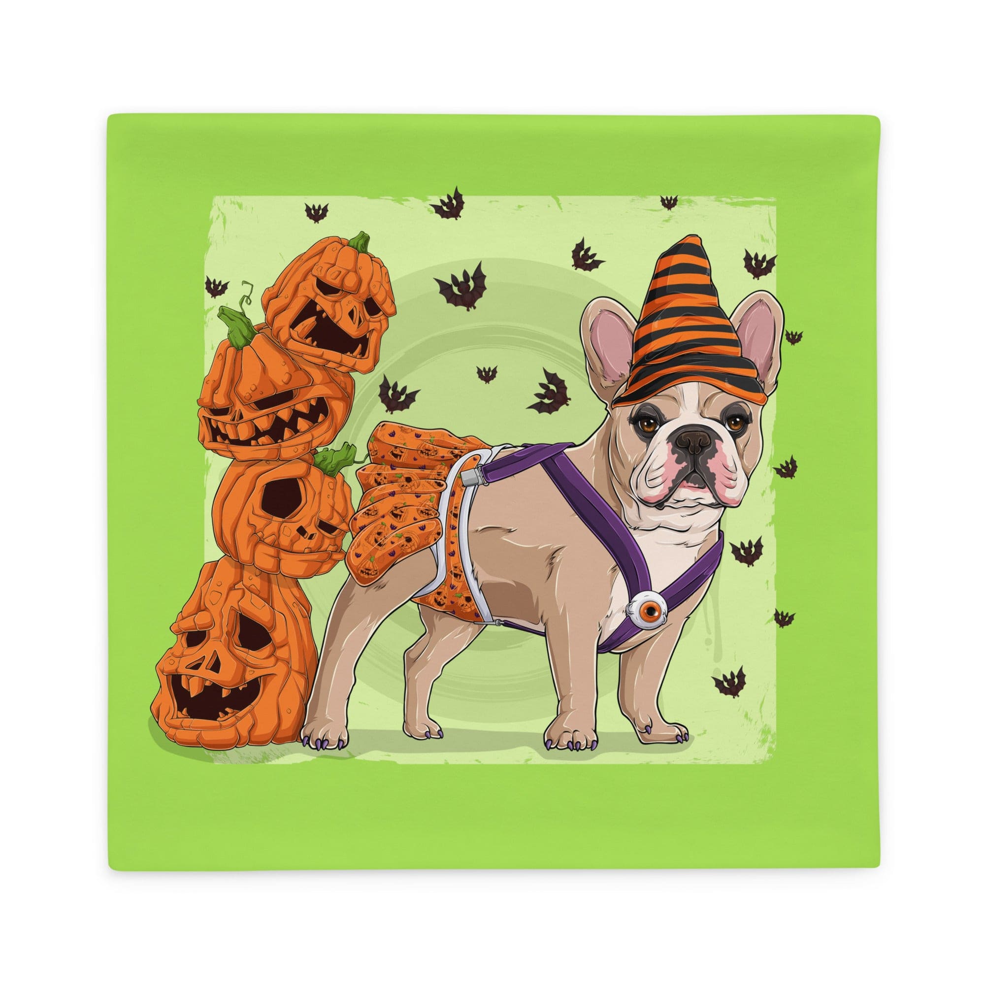 Halloween Pumpkins & Bats Pillow Case