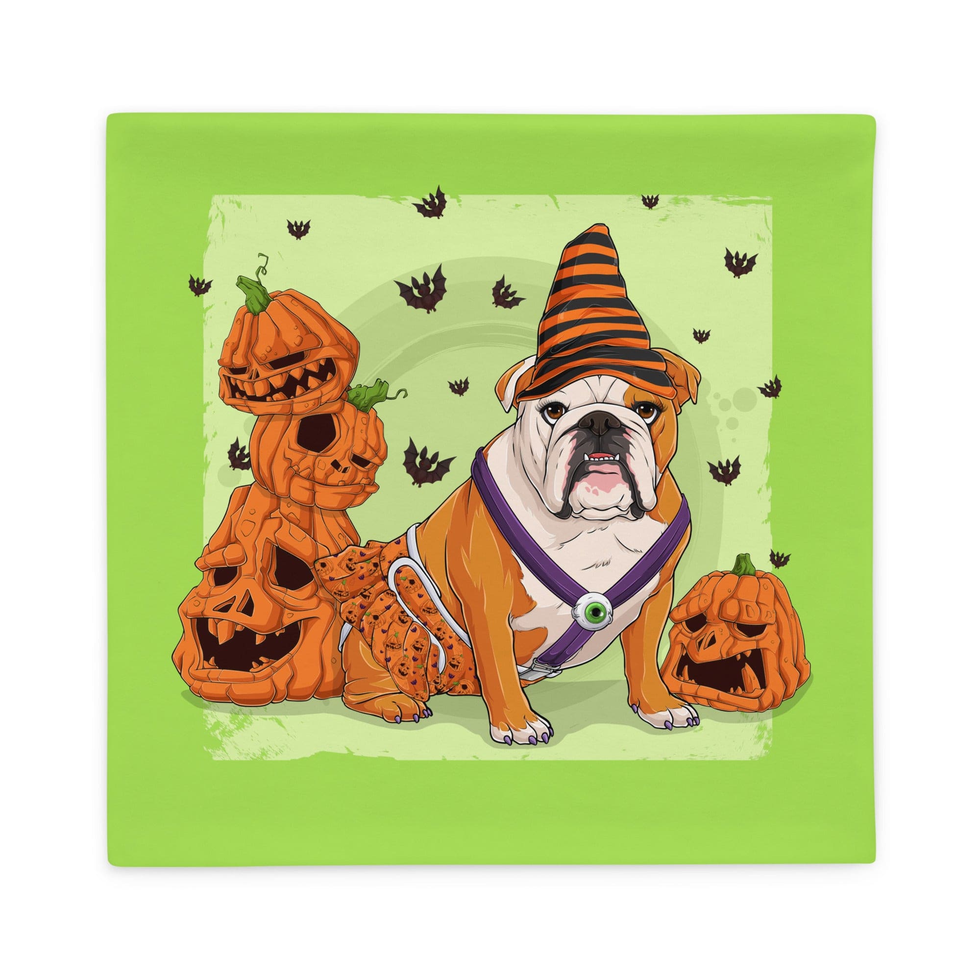 Halloween Pumpkins & Bats Pillow Case