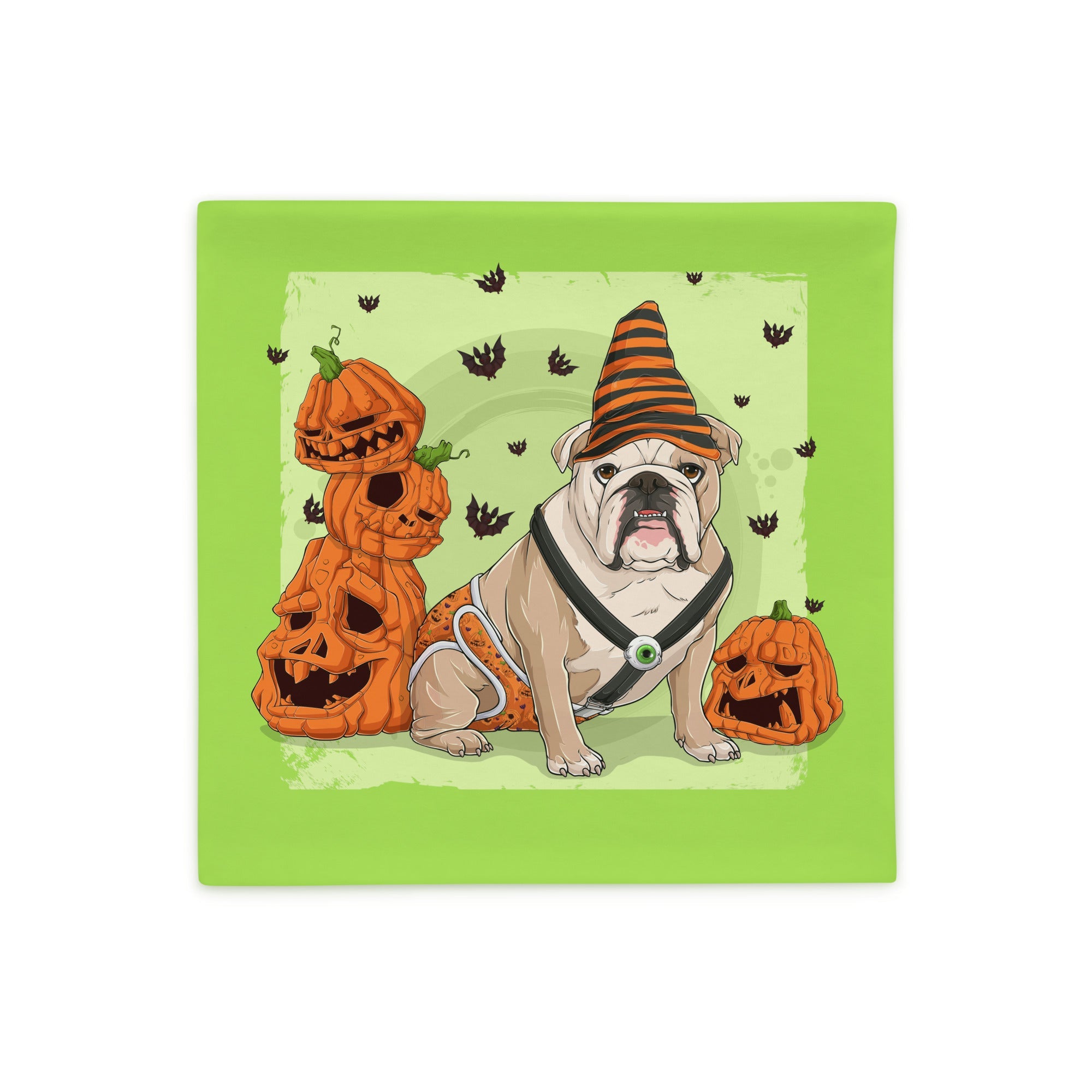 Halloween Pumpkins & Bats Pillow Case