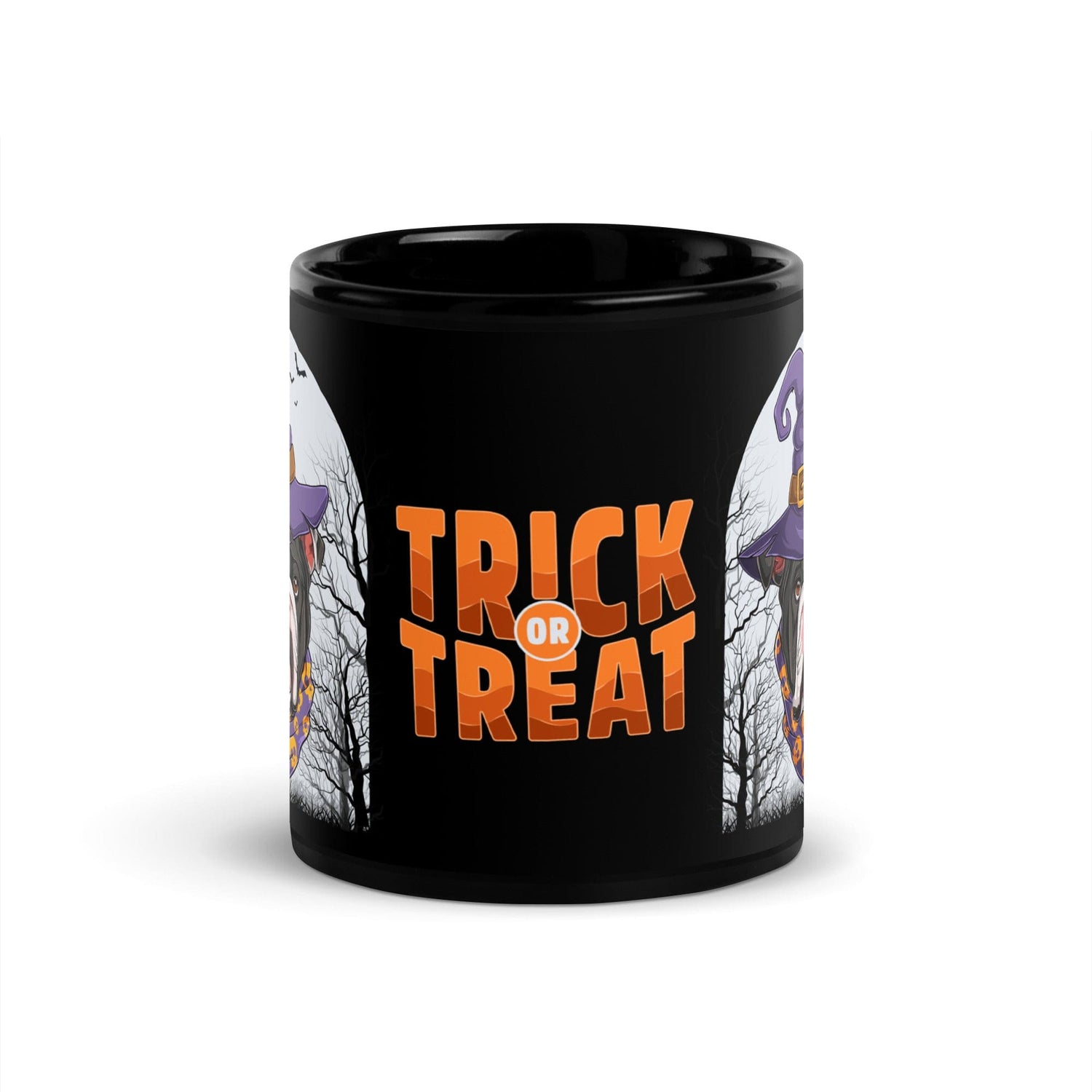Halloween Trick or Treat Black Glossy Mug