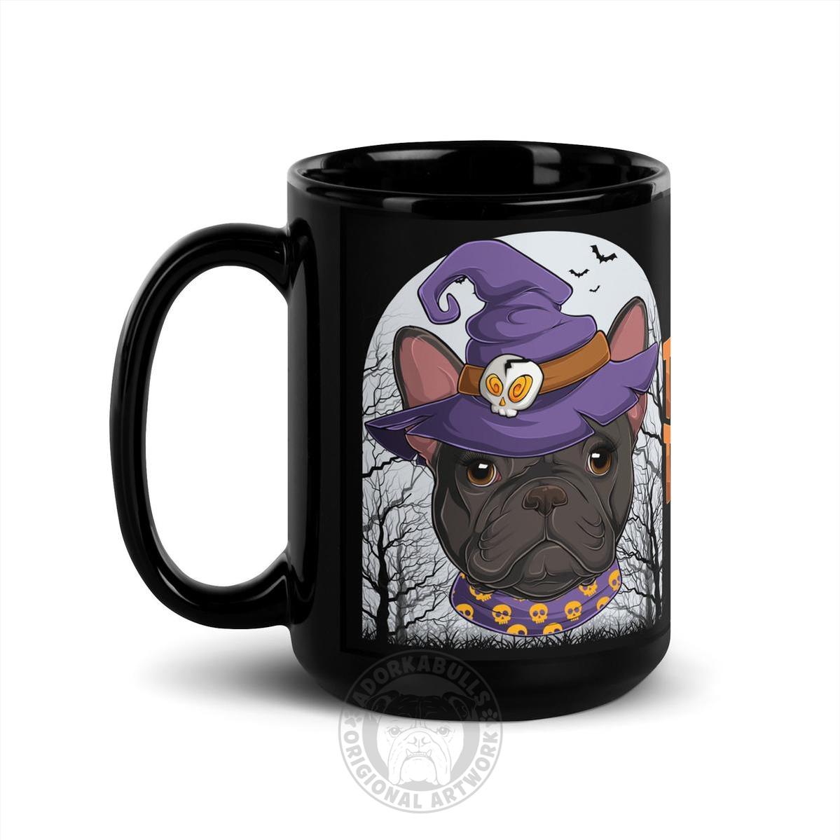 Halloween "Trick or Treat" Mug | B&W Colored Female French Bulldog