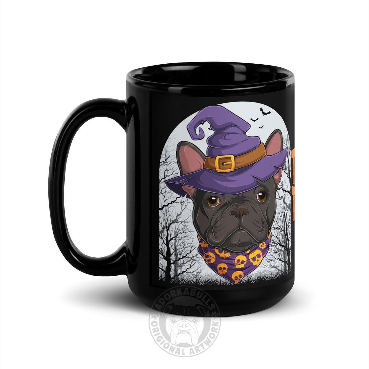 Halloween "Trick or Treat" Mug | B&W Colored Male French Bulldog