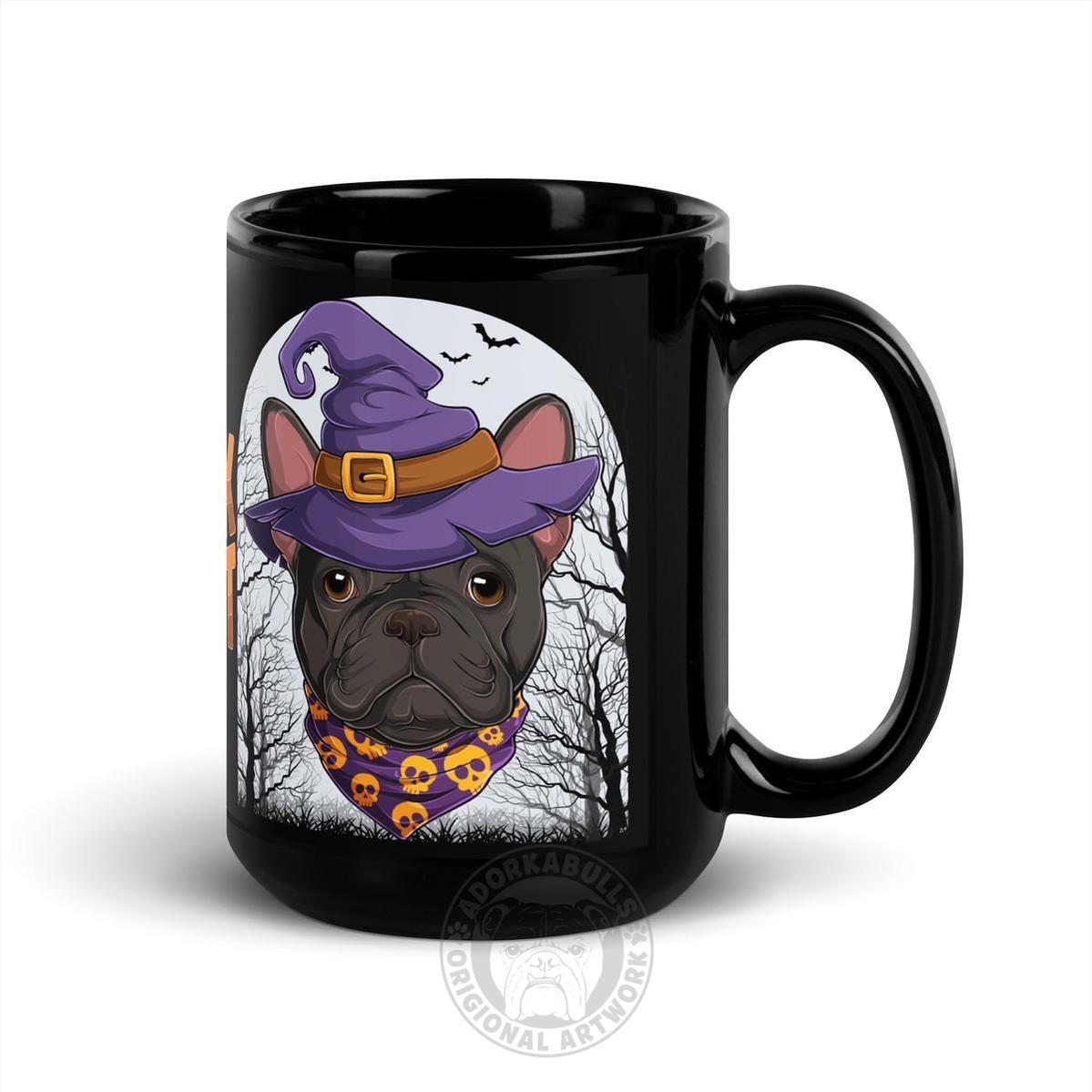 Halloween "Trick or Treat" Mug | B&W Colored Male French Bulldog