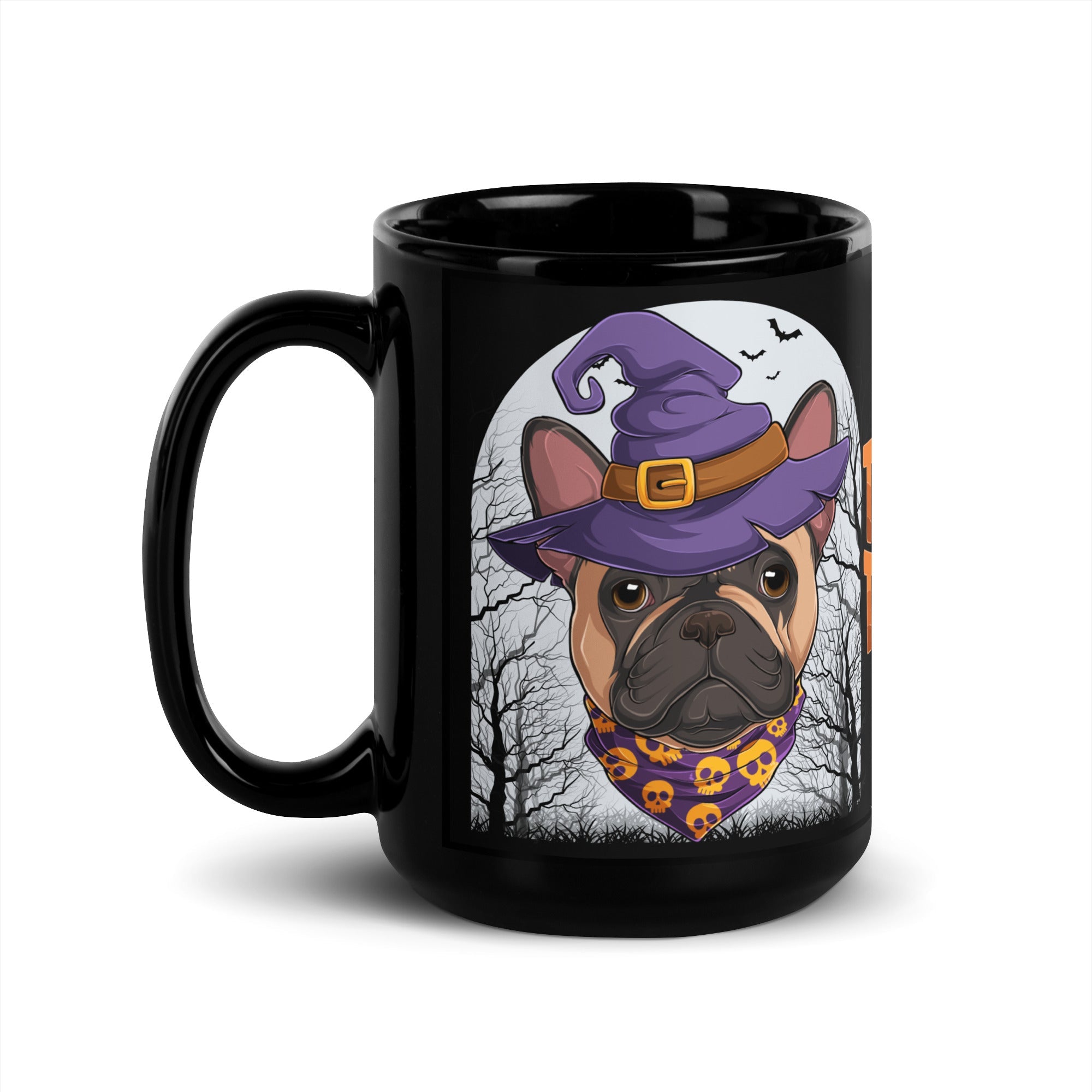 Halloween "Trick or Treat" Mug | Fawn & White Colored Male French Bulldog