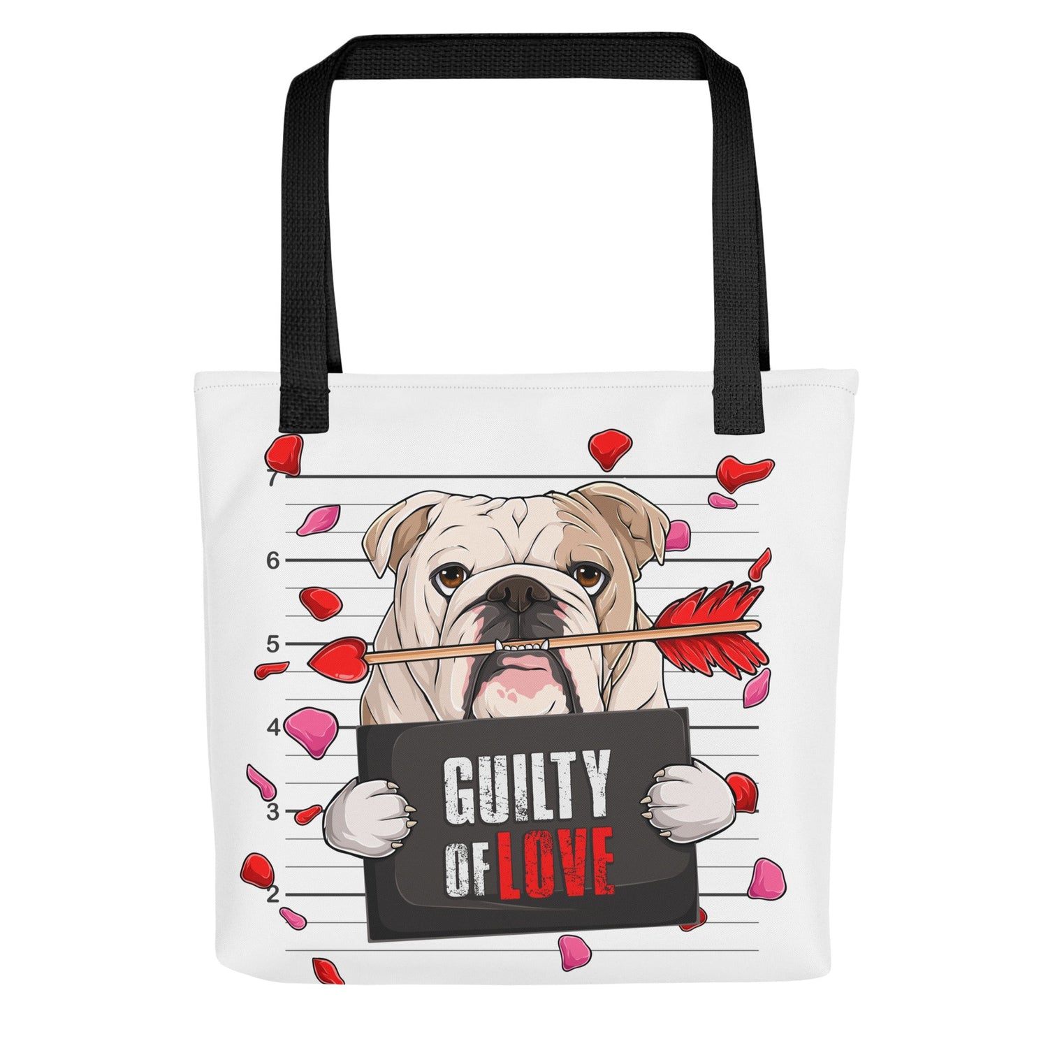 Handsome Fawn & White Colored Male English Bulldog Guilty of Love Tote Bag