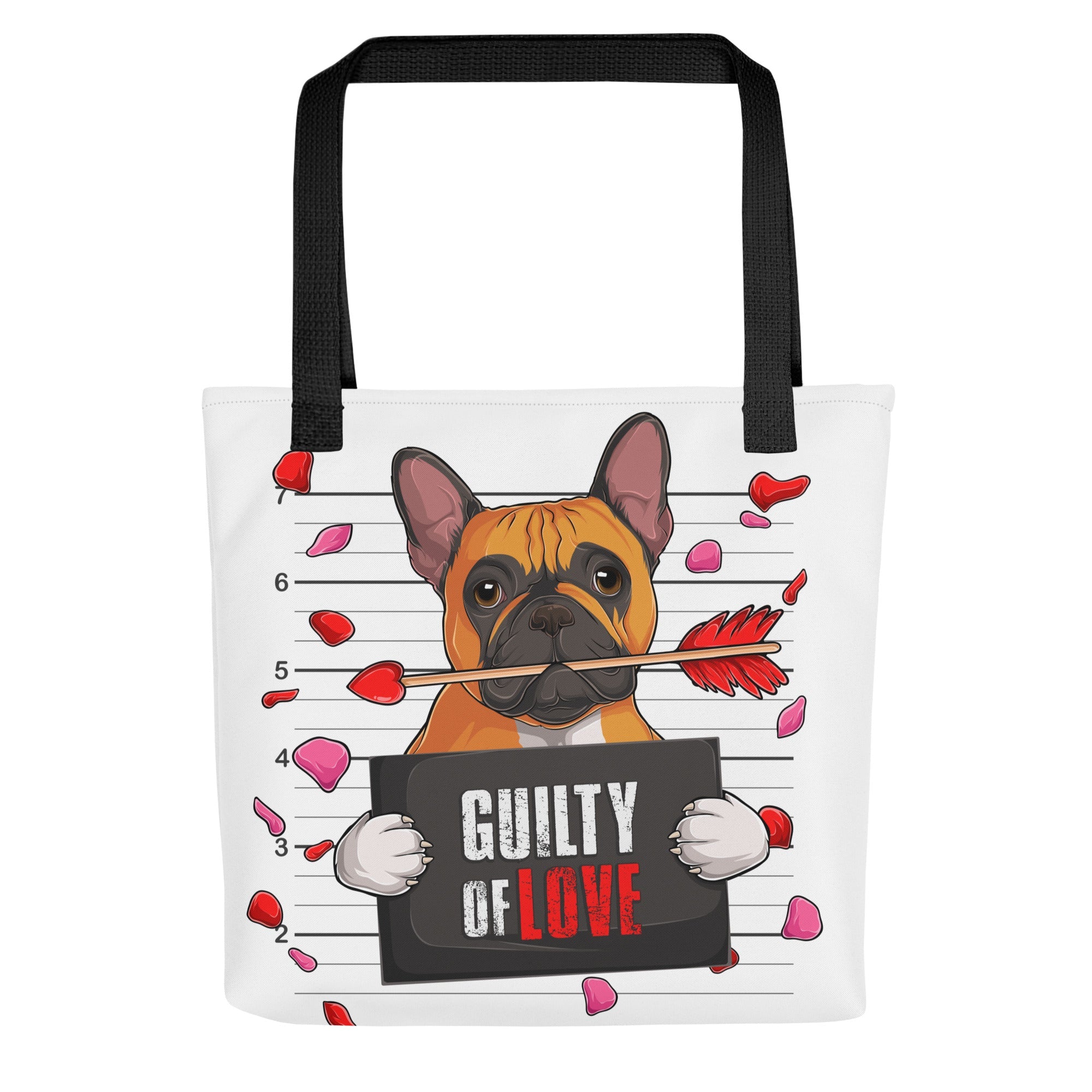 Handsome Red & White Colored Male French Bulldog Guilty of Love Tote Bag