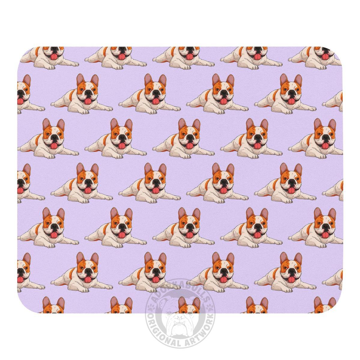 Happy French Bulldog Mouse Pad | B&W Colored
