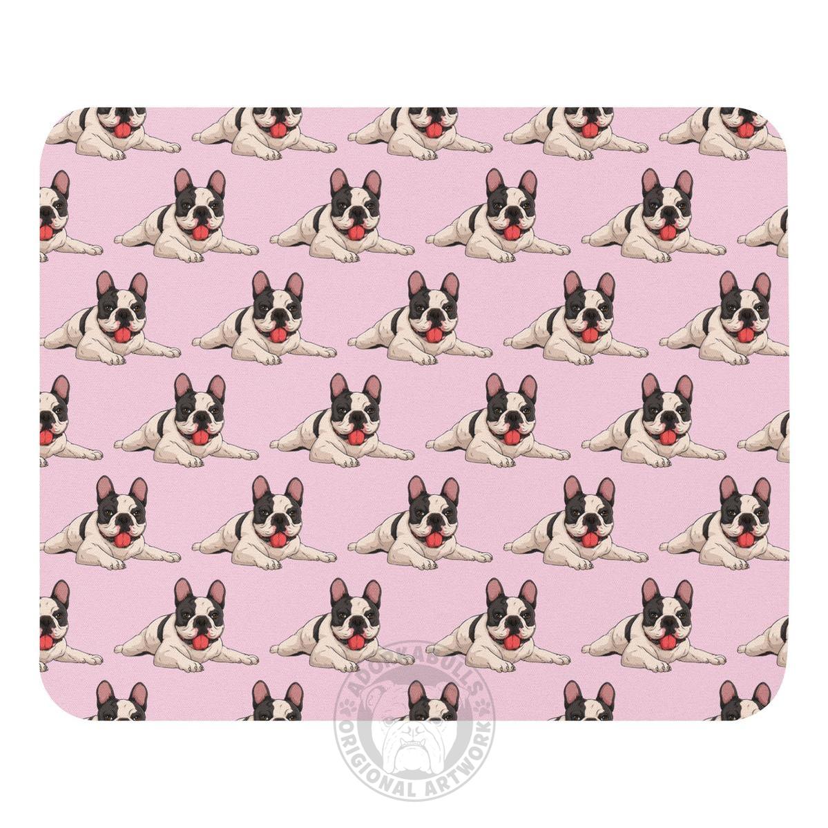 Happy French Bulldog Mouse Pad | B&W Colored