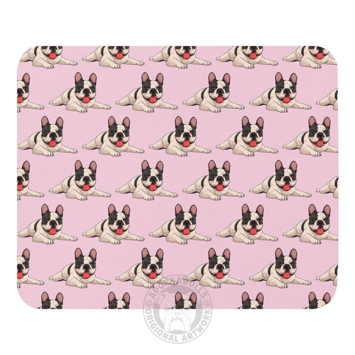 Happy French Bulldog Mouse Pad | B&W Colored