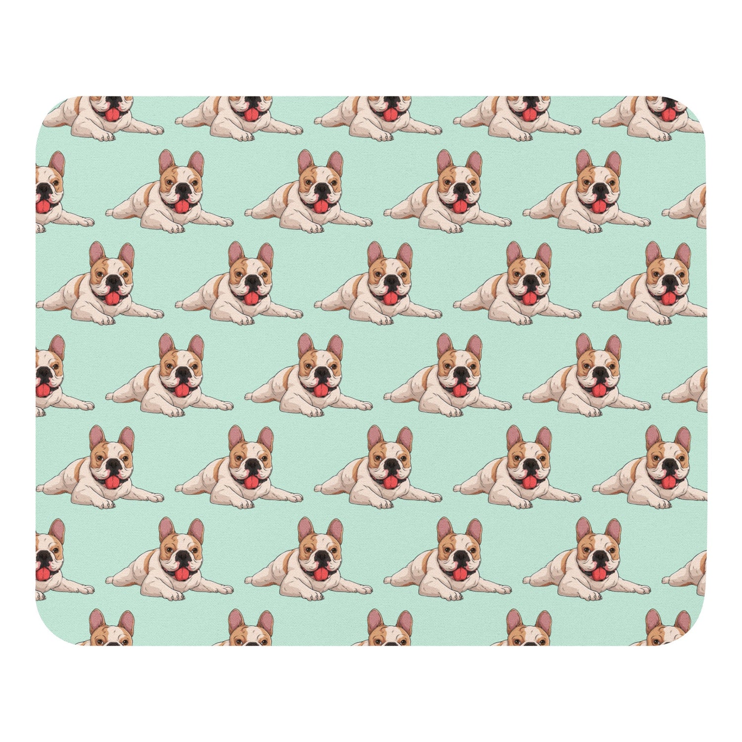 Happy French Bulldog Mouse pad | Fawn & White Colored