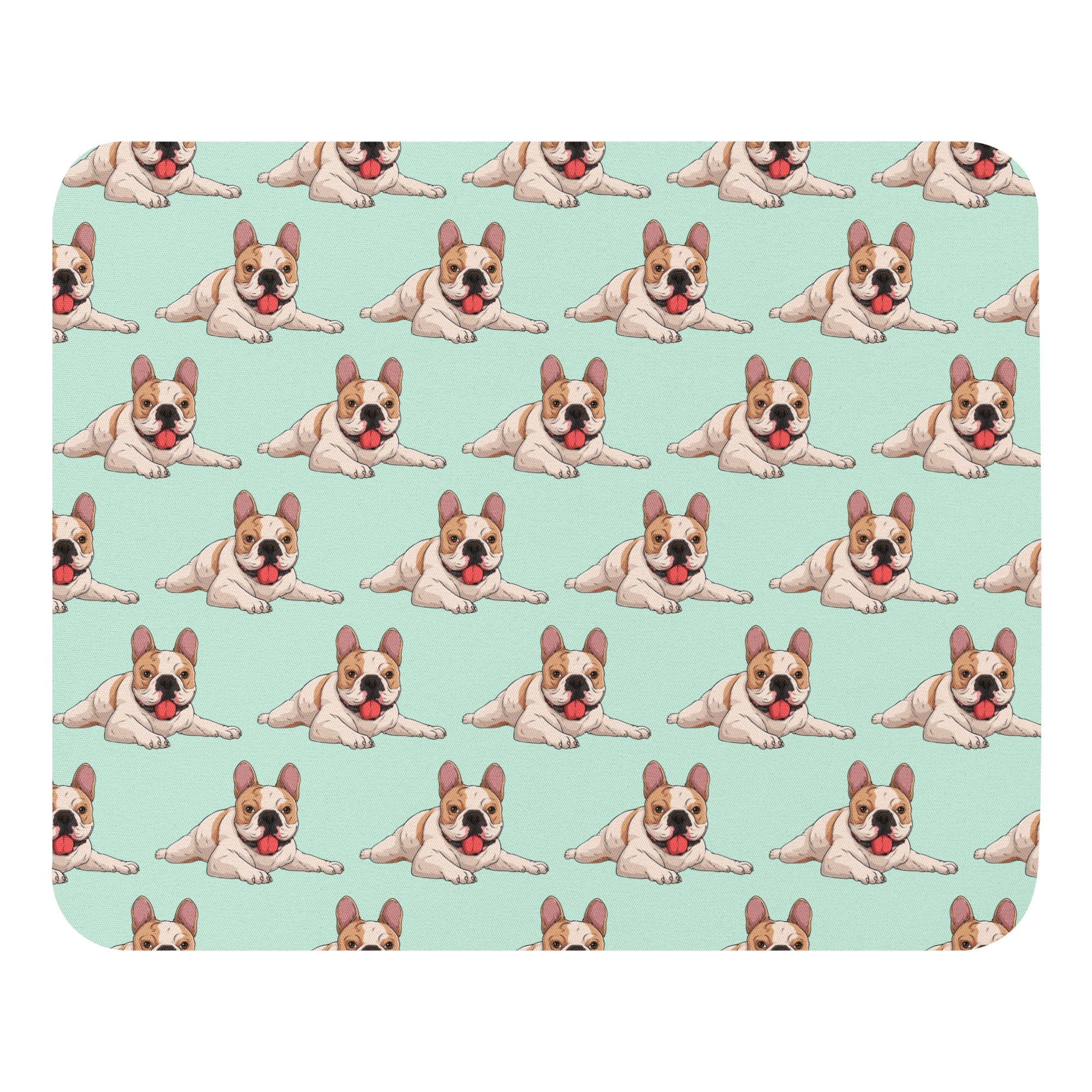 Happy French Bulldog Mouse pad | Fawn & White Colored