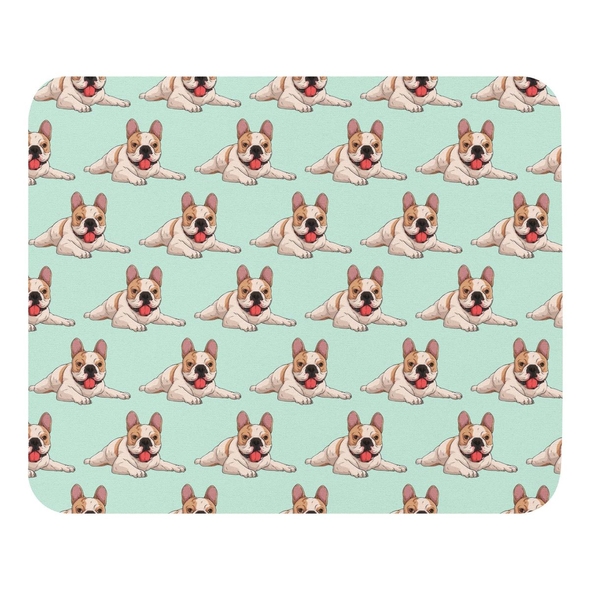 Happy French Bulldog Mouse pad | Fawn & White Colored
