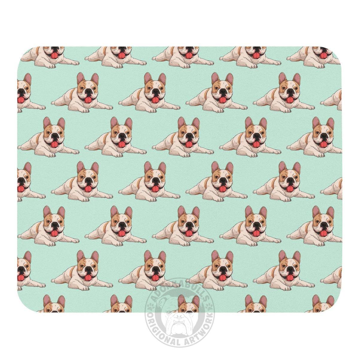 Happy French Bulldog Mouse pad | Fawn & White Colored