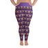 Happy French Bulldog Purple Plus Size Leggings | Fawn & White Colored
