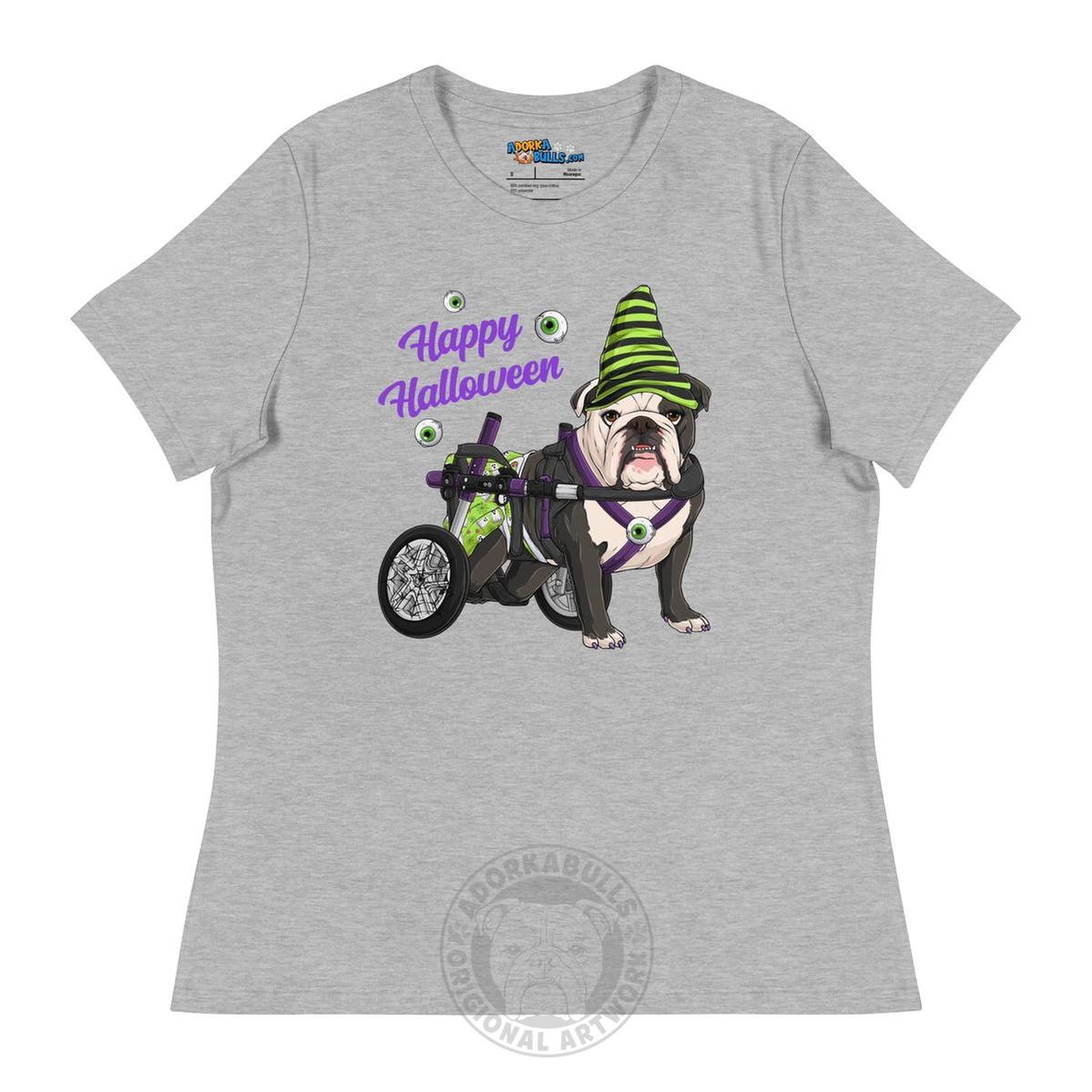 "Happy Halloween" Female English Bulldog Ghost Women&