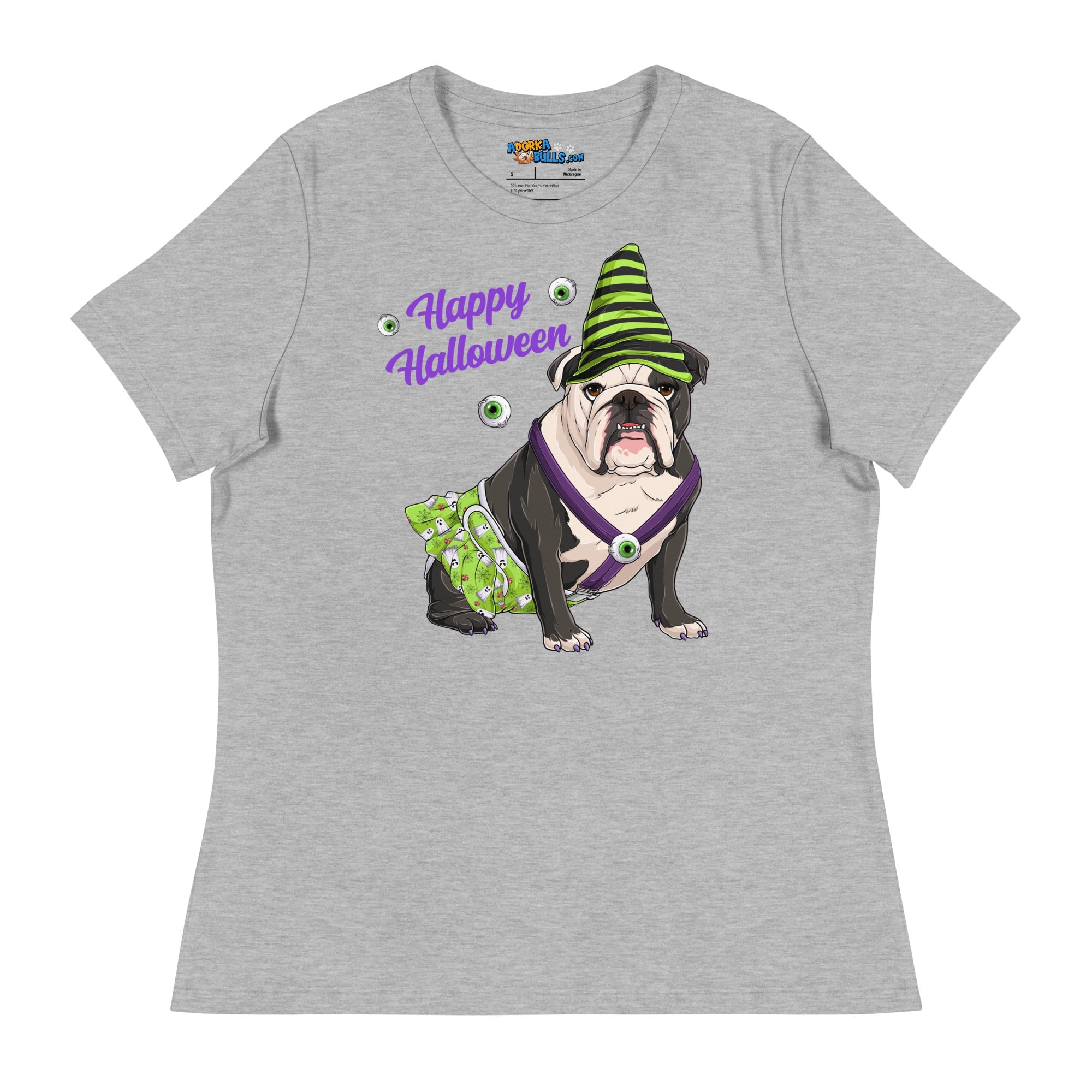 "Happy Halloween" Female English Bulldog Ghost Women&