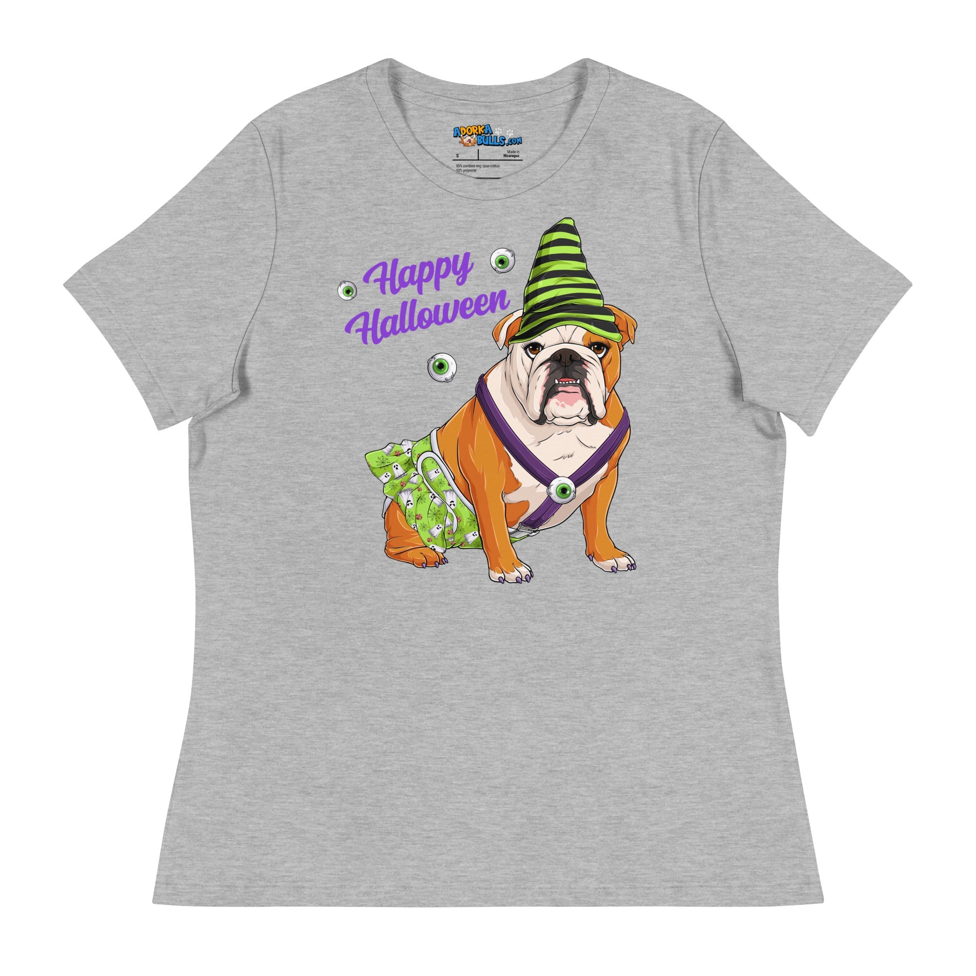 "Happy Halloween" Female English Bulldog Ghost Women&