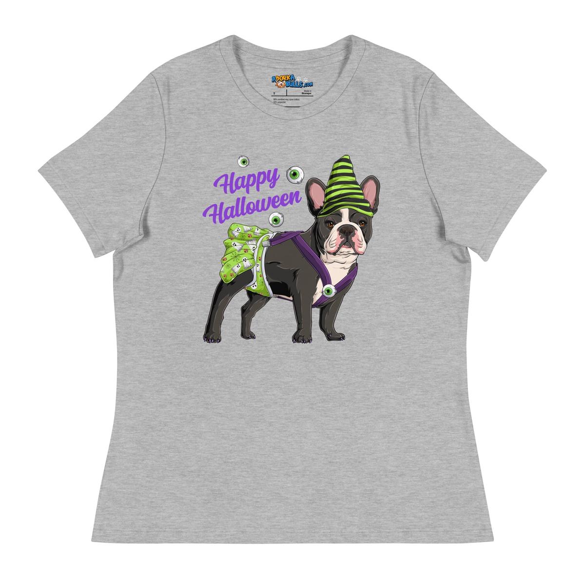 "Happy Halloween" Female Frenchie Ghost Women&
