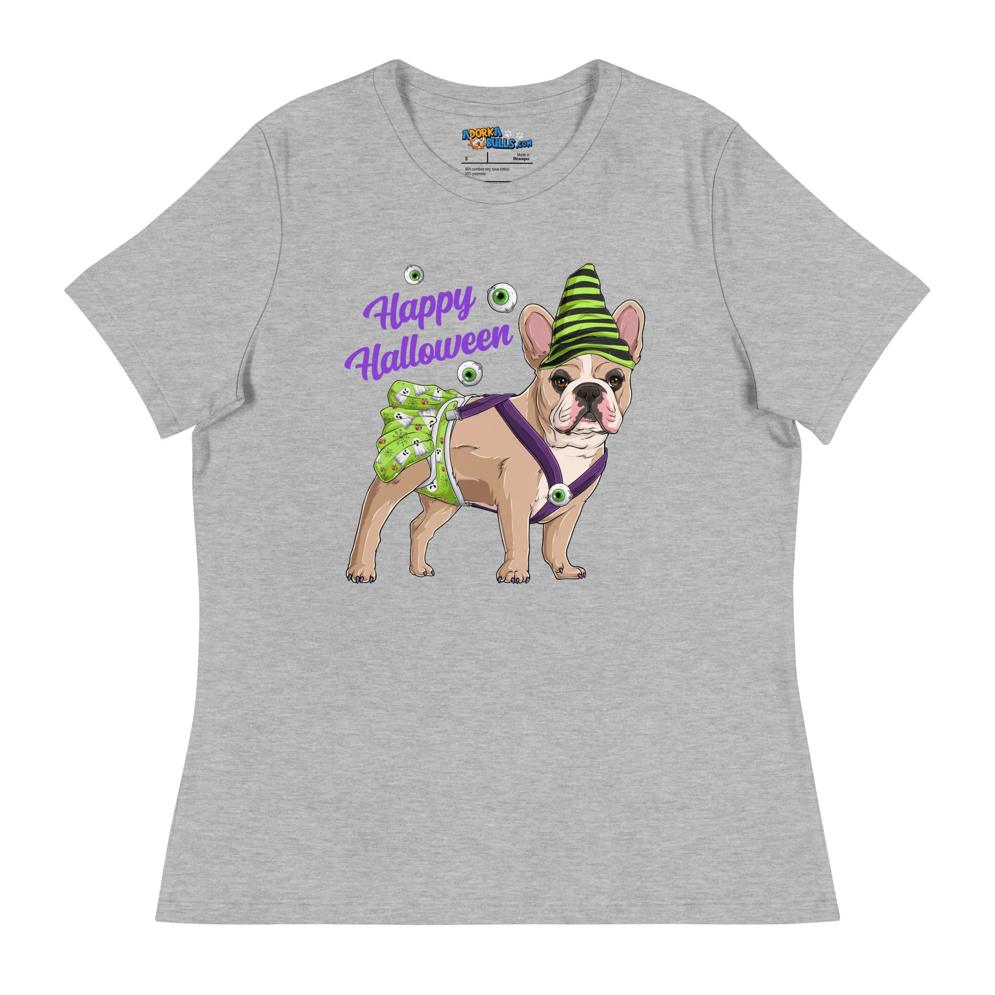 "Happy Halloween" Female Frenchie Ghost Women&