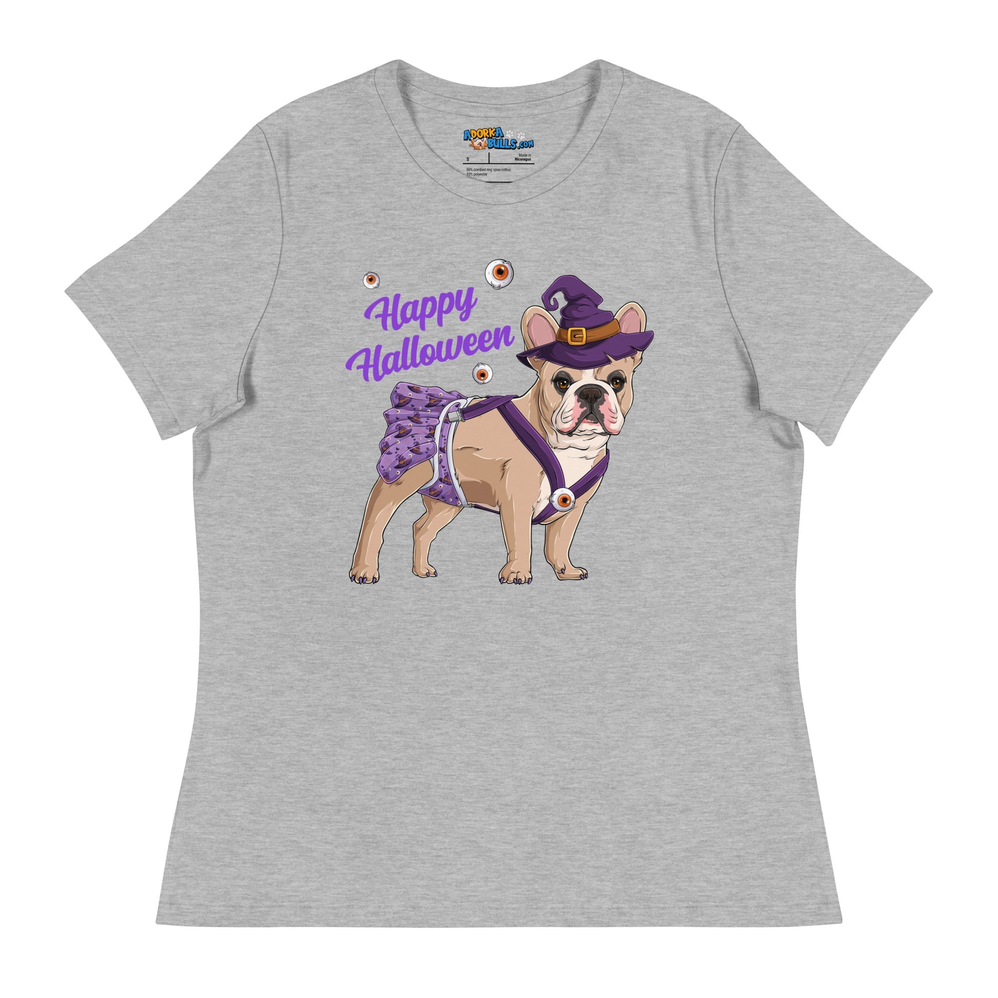 "Happy Halloween" Female Frenchie Witch Women&