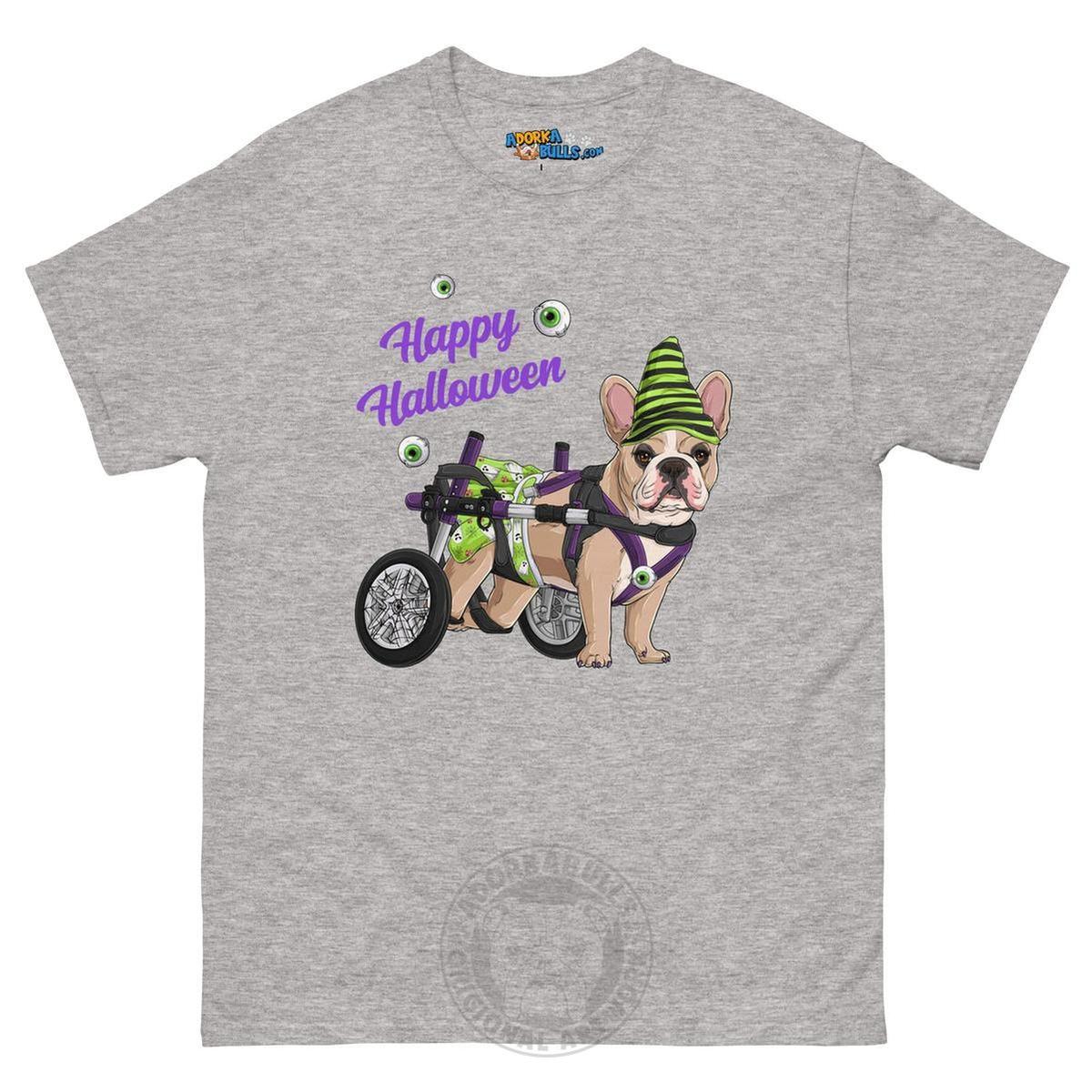 Happy Halloween Ghost Bulldog & Frenchie Tee | Wheelchair