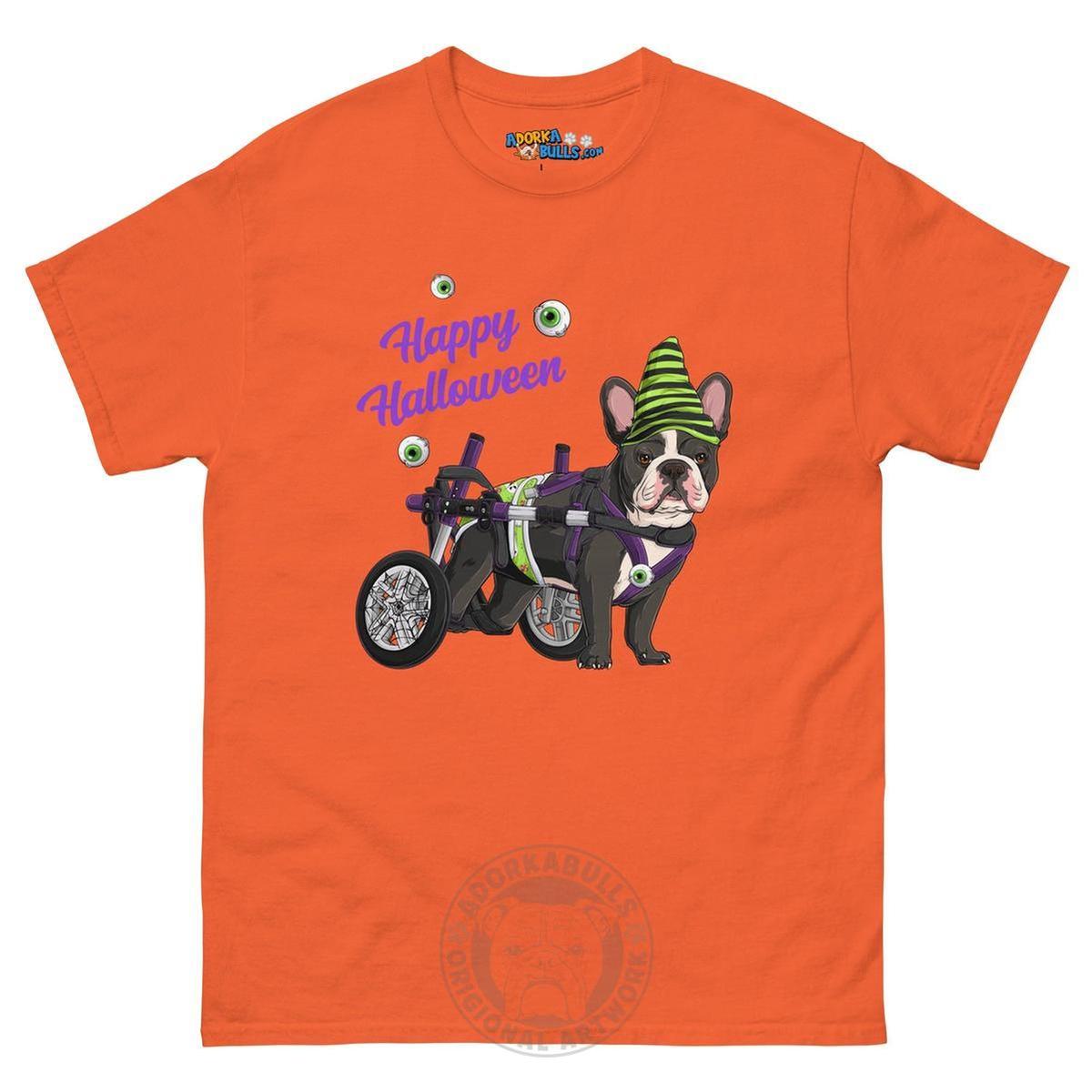 Happy Halloween Ghost Bulldog & Frenchie Tee | Wheelchair