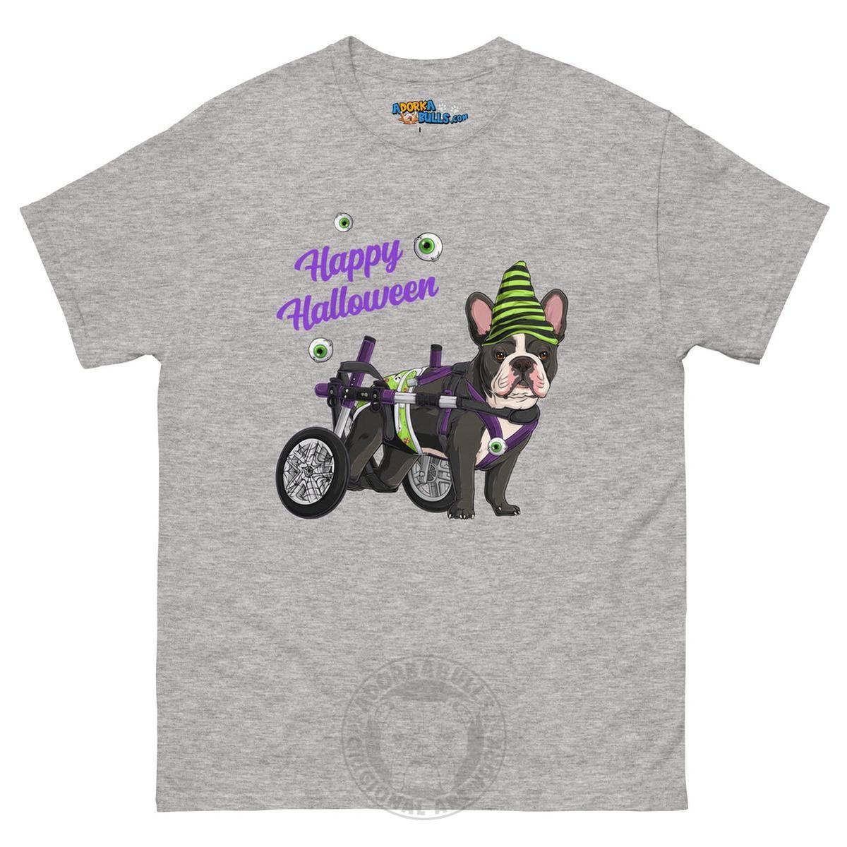 Happy Halloween Ghost Bulldog & Frenchie Tee | Wheelchair