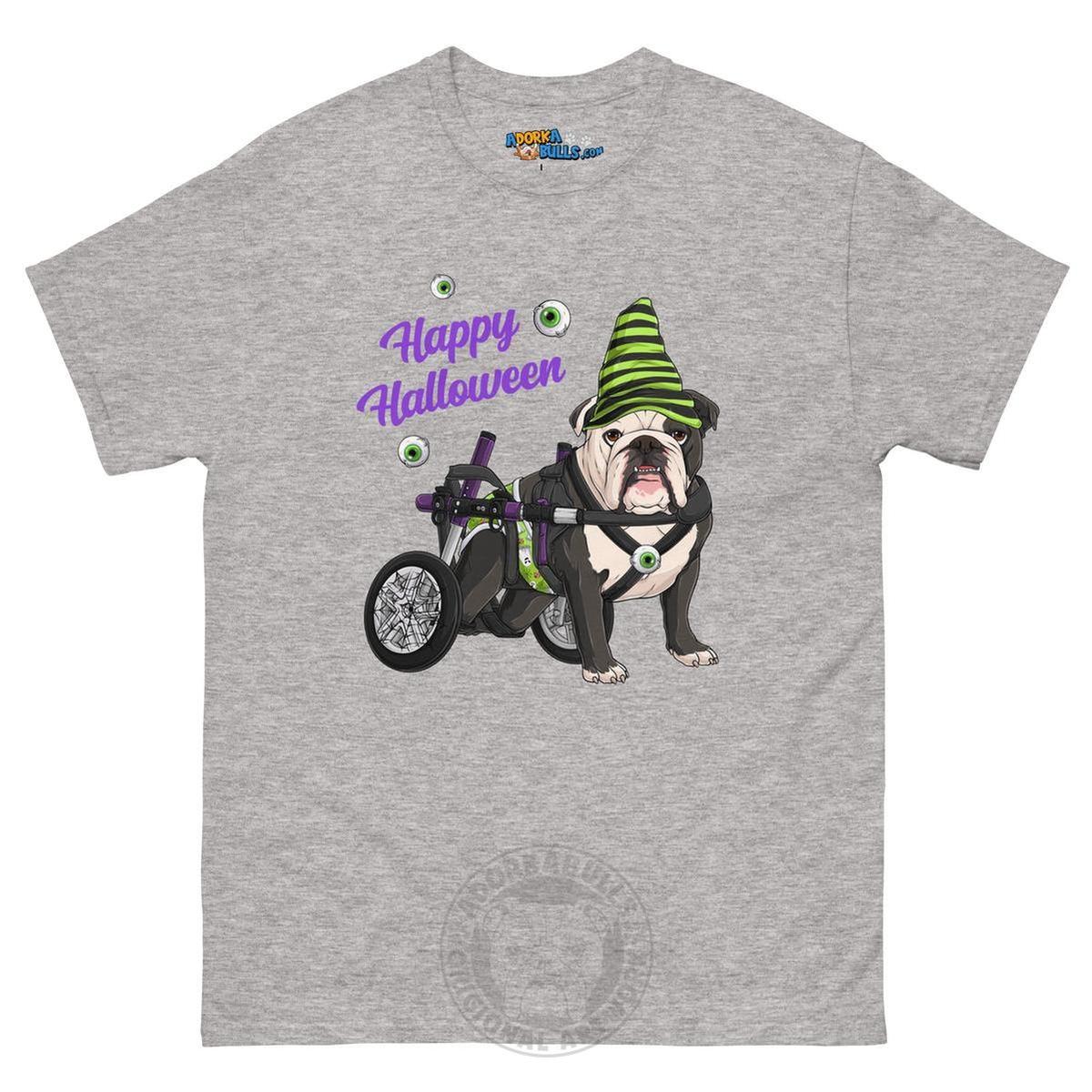 Happy Halloween Ghost Bulldog & Frenchie Tee | Wheelchair