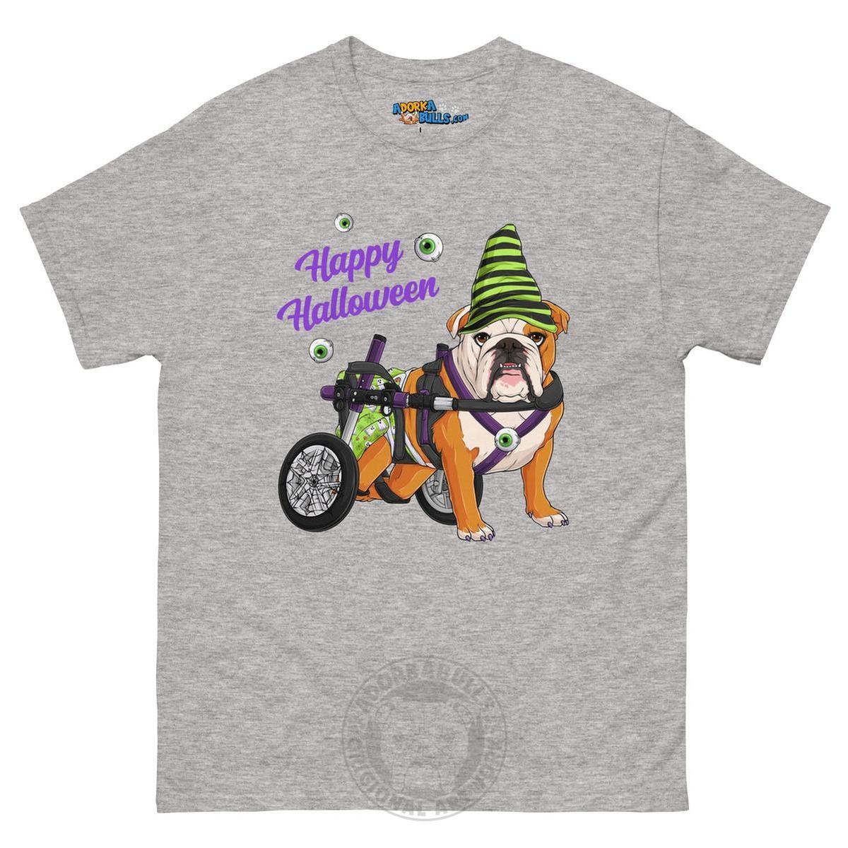 Happy Halloween Ghost Bulldog & Frenchie Tee | Wheelchair