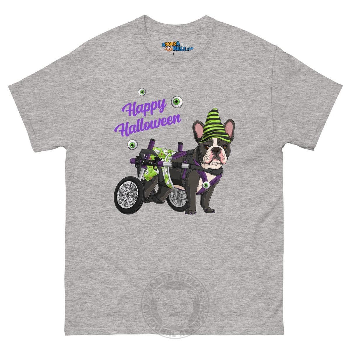 Happy Halloween Ghost Bulldog & Frenchie Tee | Wheelchair